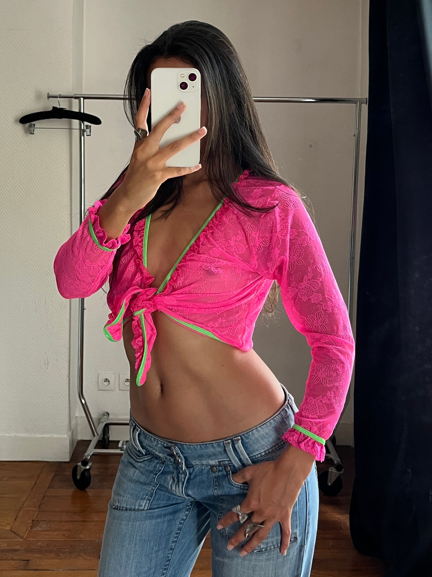 Vintage neon pink cardigan