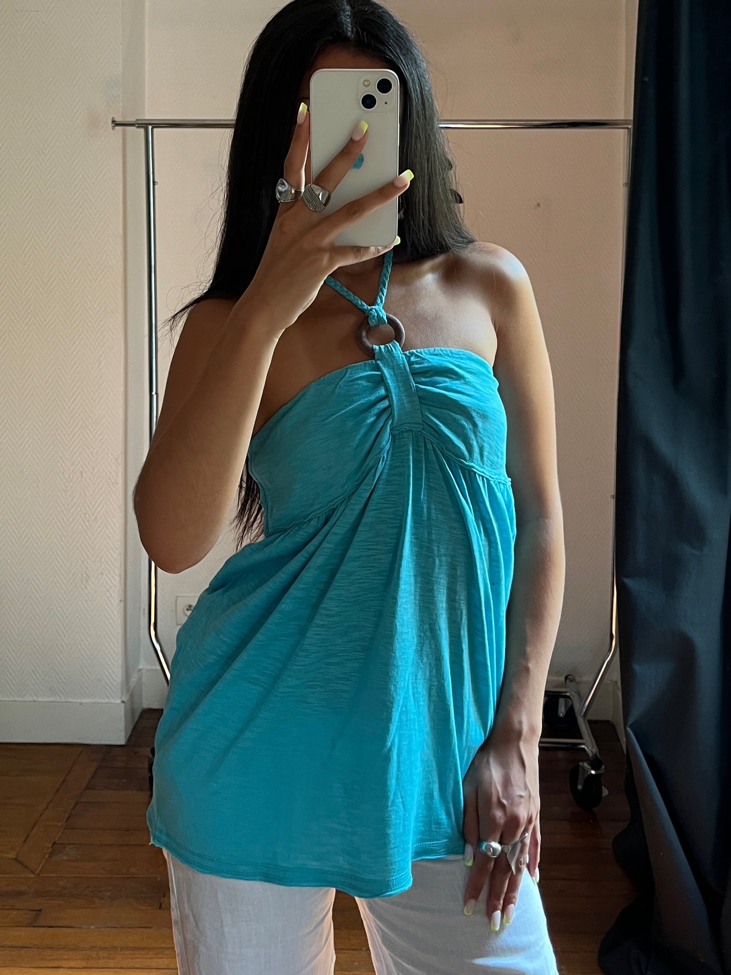 Vintage blue halter top