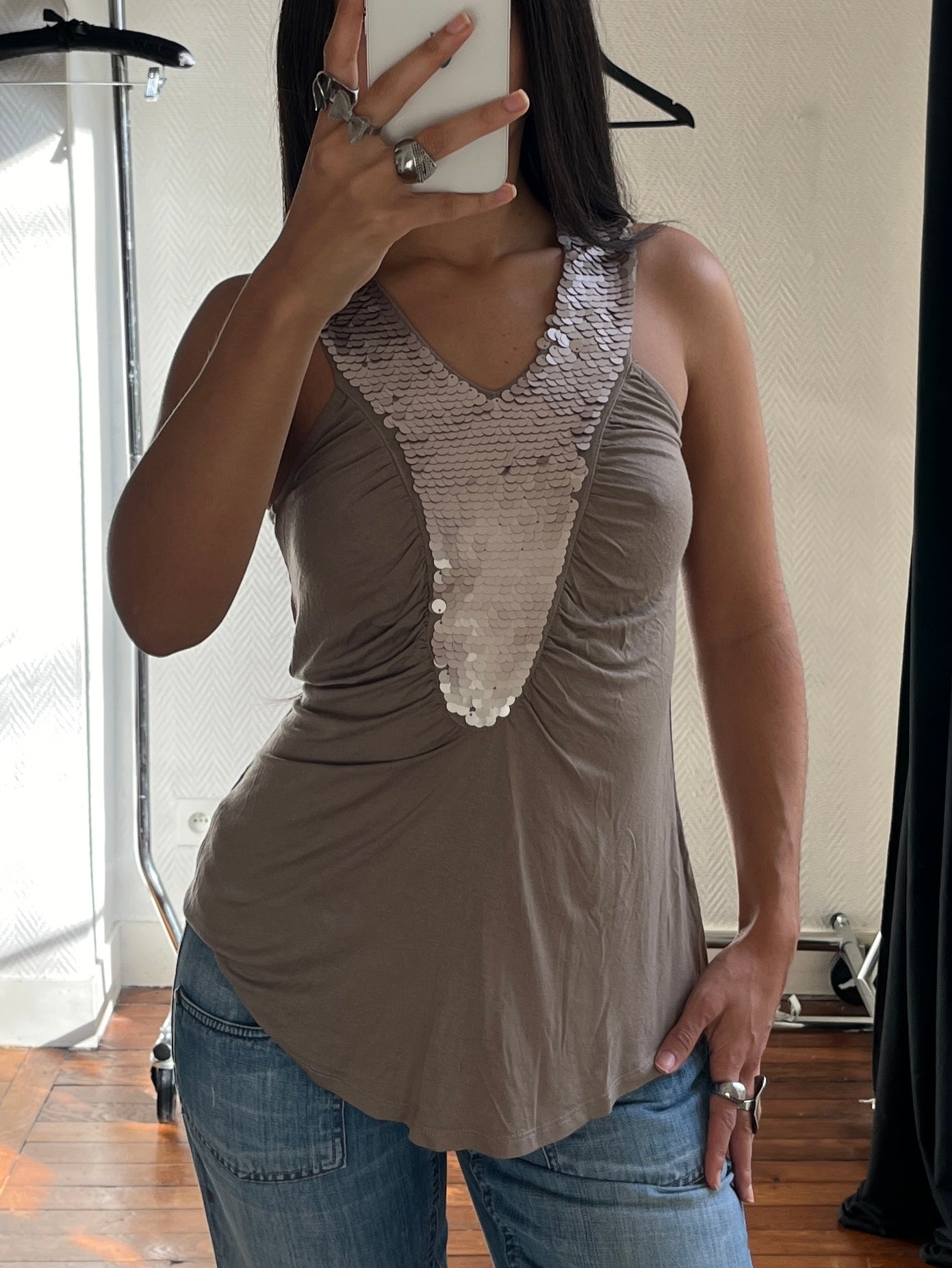 Vintage sequins tank top