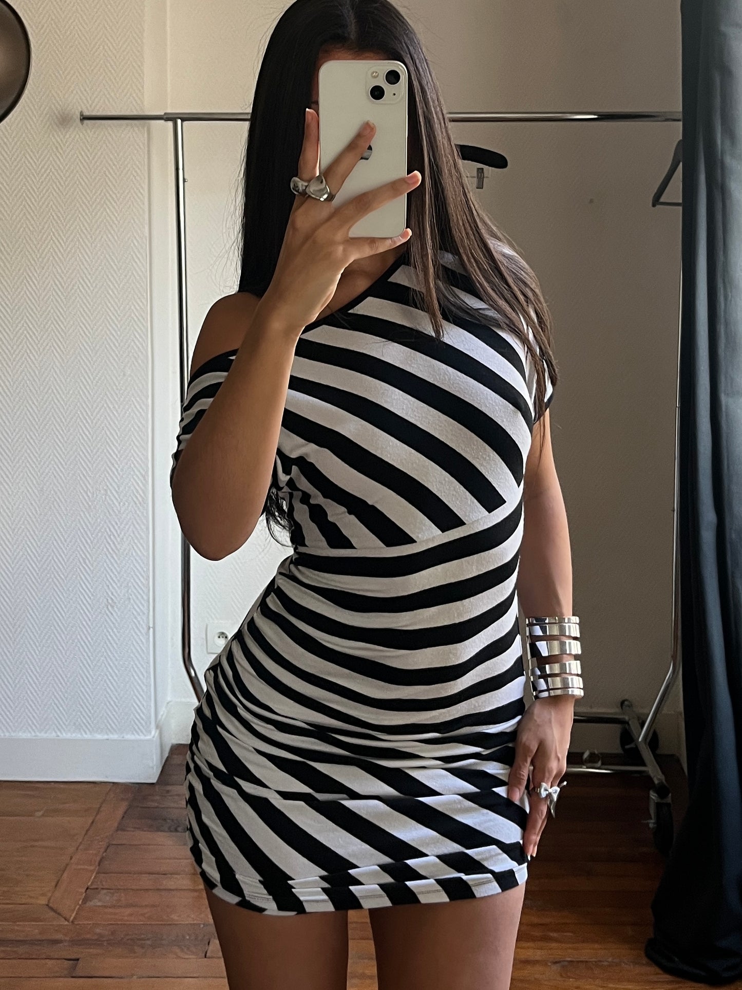 Vintage striped asymmetrical dress/tunique