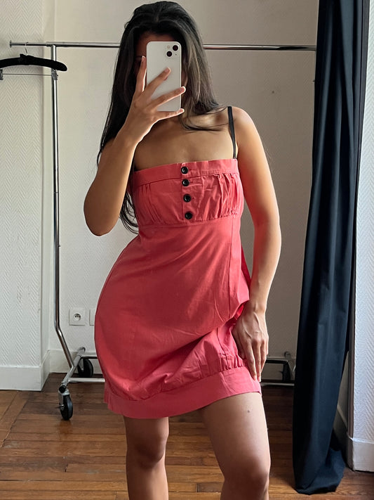 Vintage coral buttoned dress