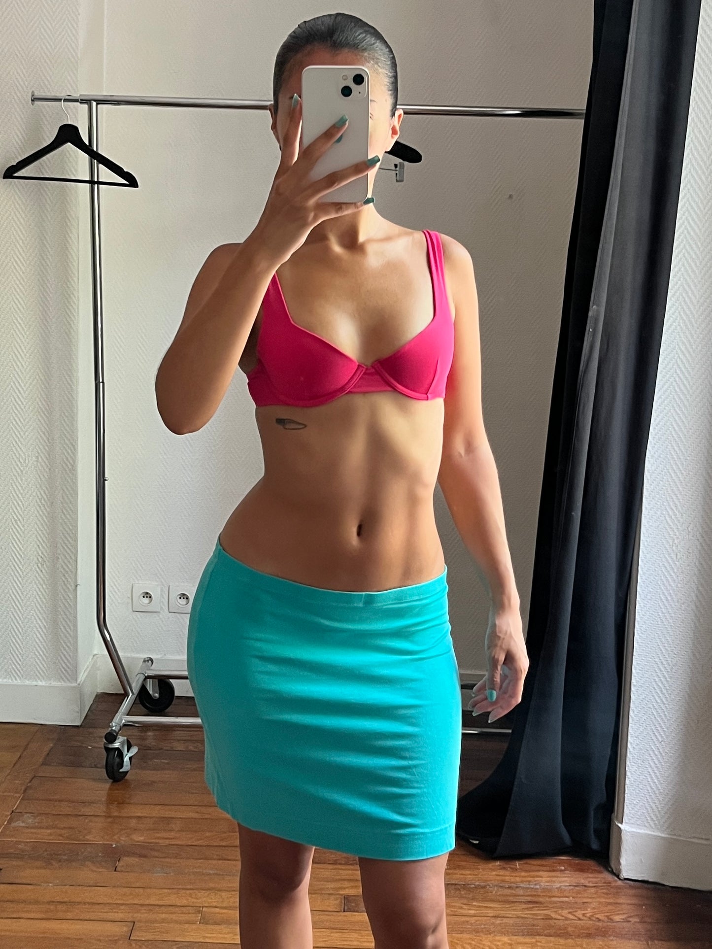 Vintage blue low raised skirt
