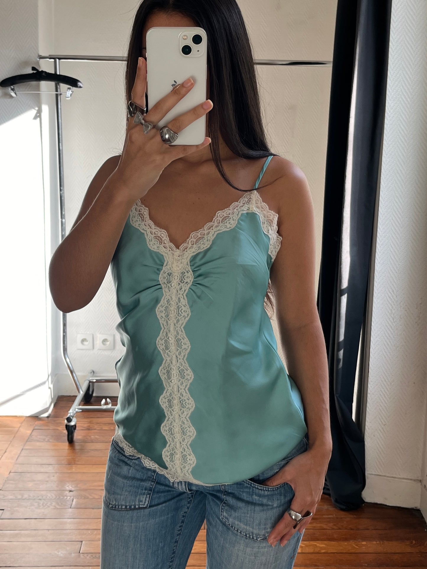 Vintage satin lace top