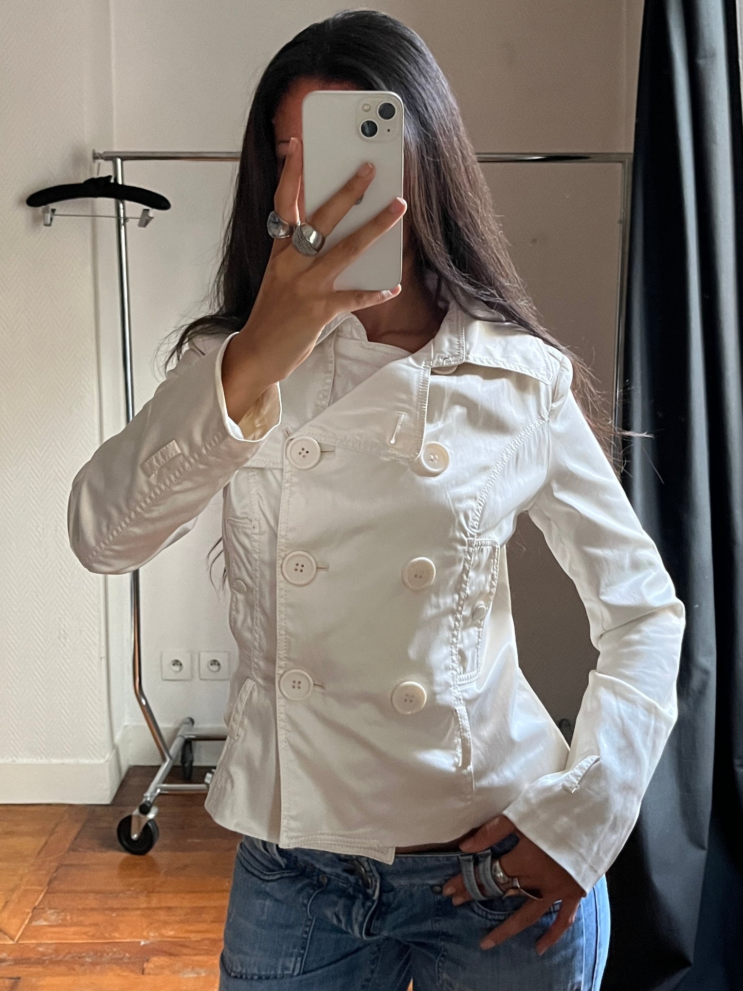 Vintage ivory trench coat