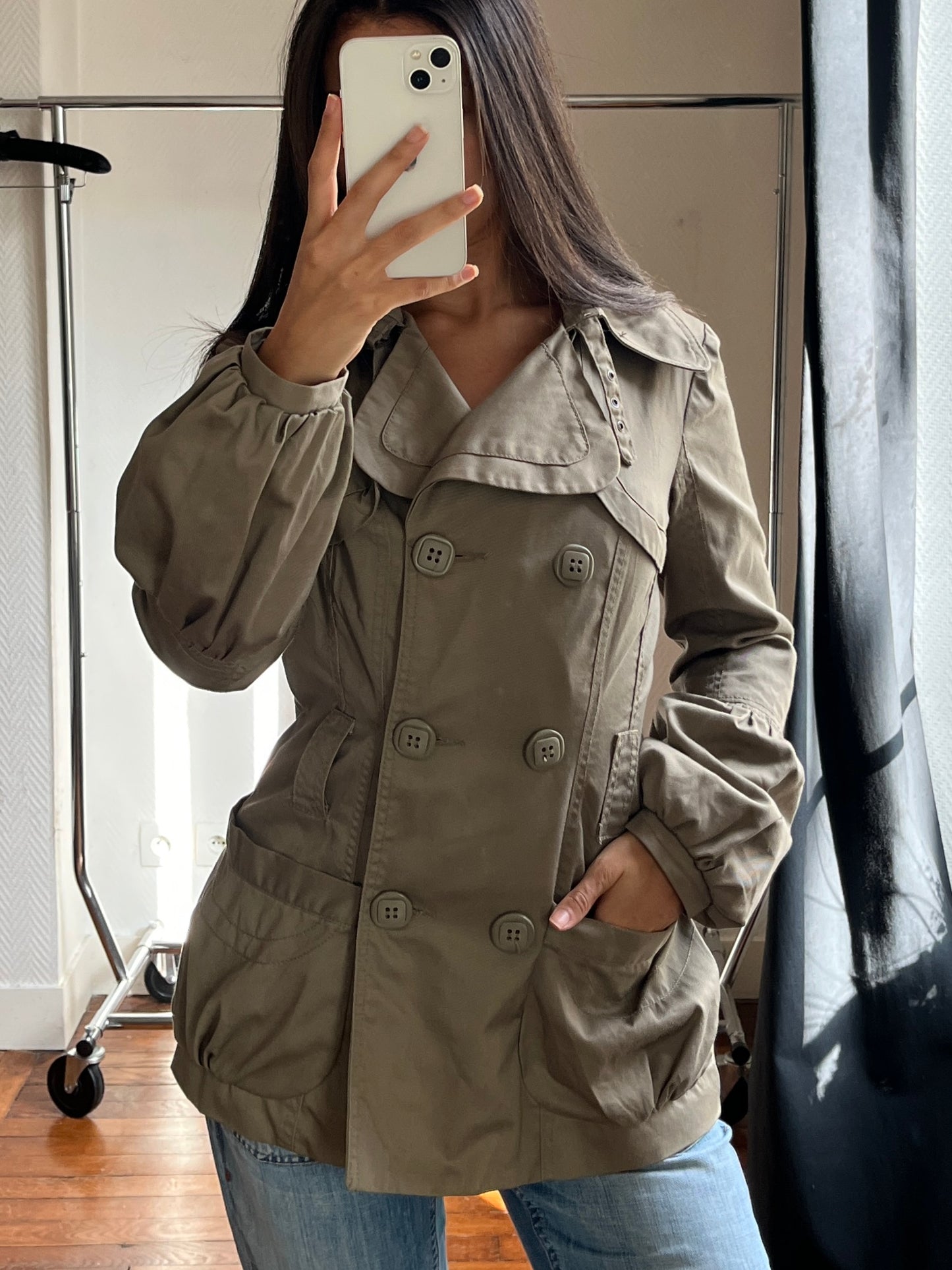 Vintage light khaki trench coat