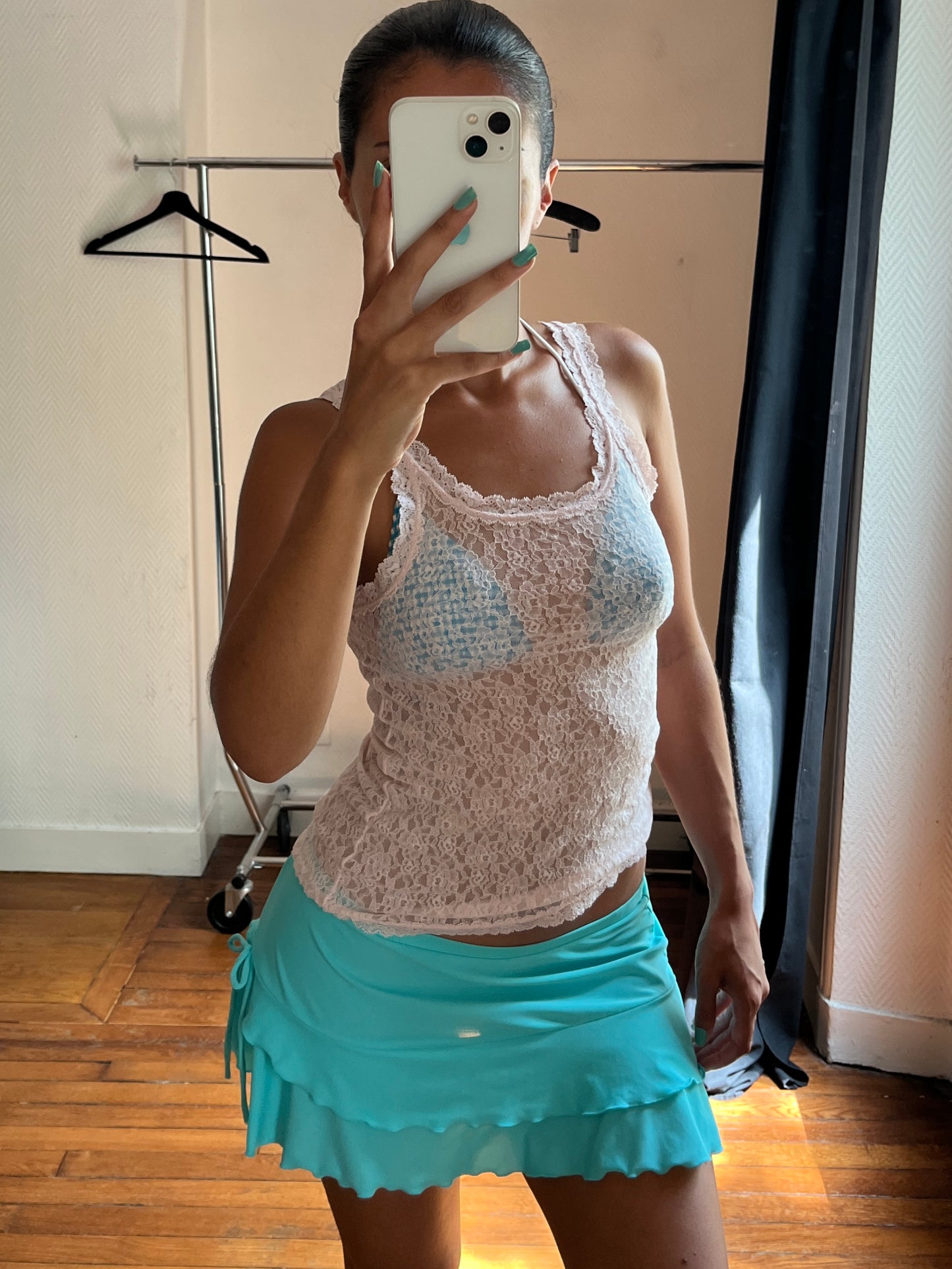 Vintage light pink lace top