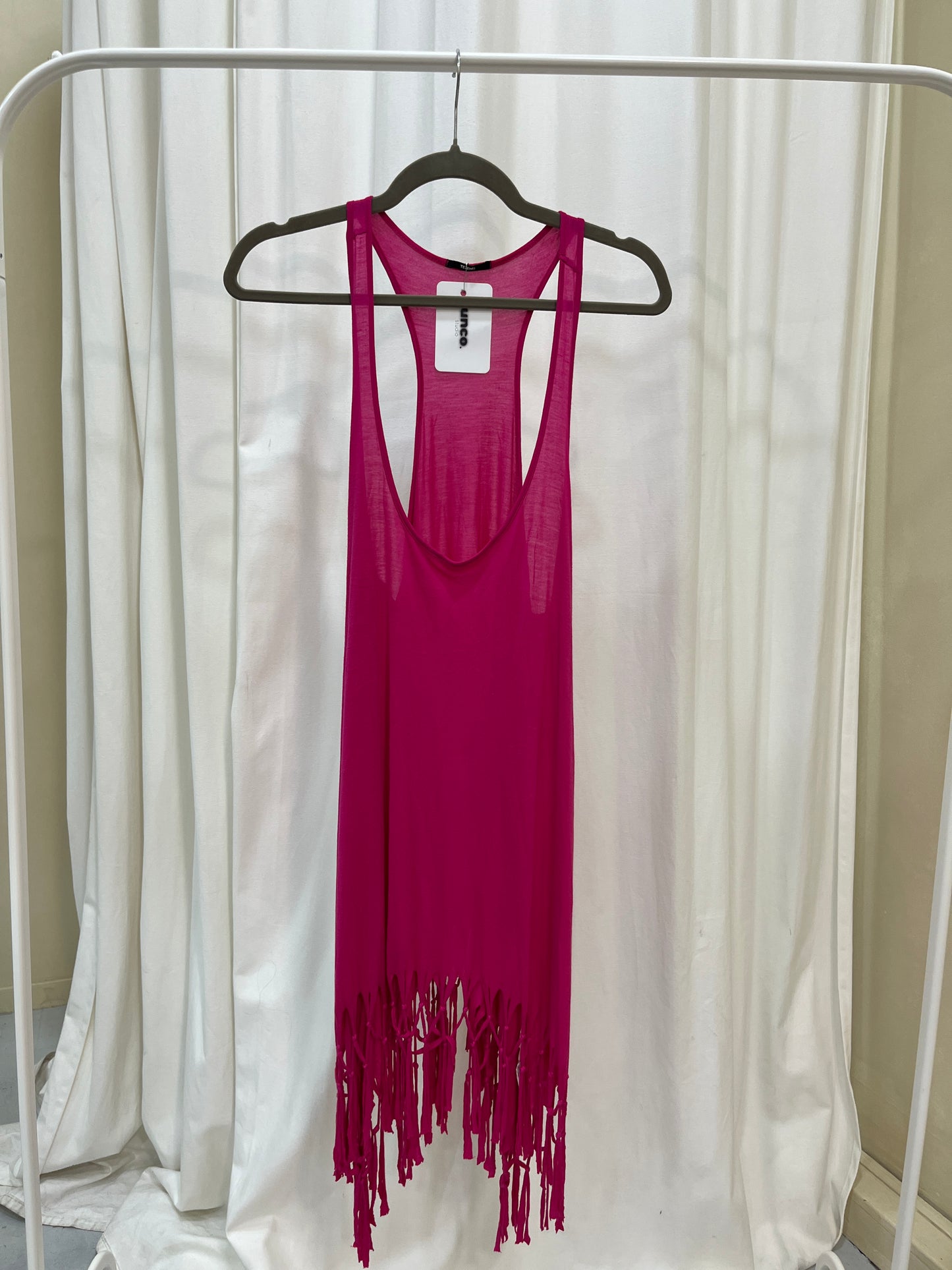 Vintage pink fringed beach dress