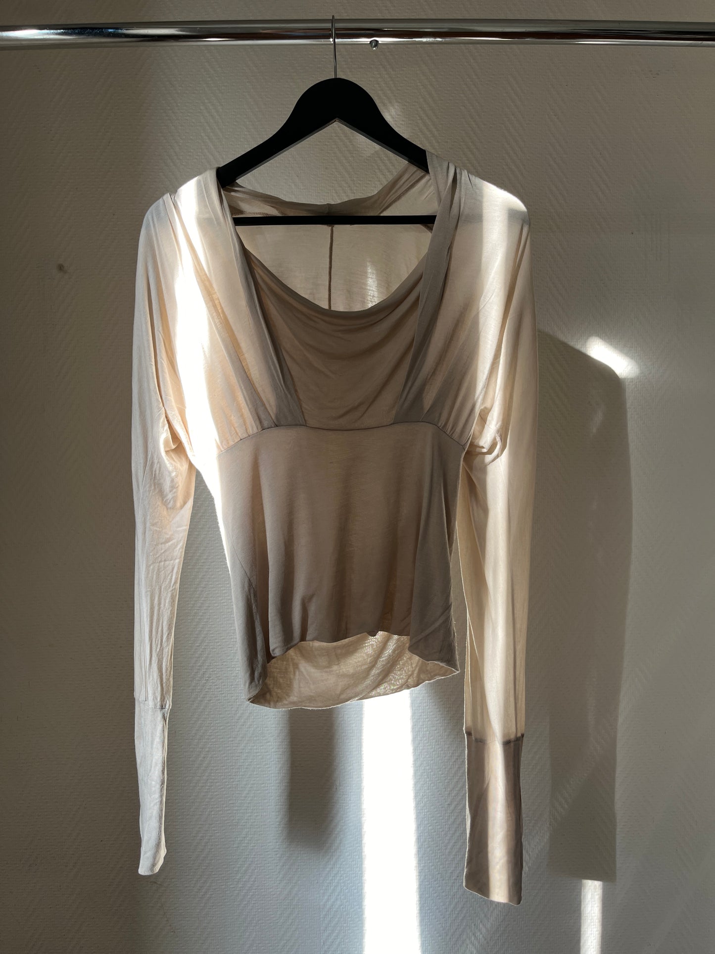 Vintage light beige draped top