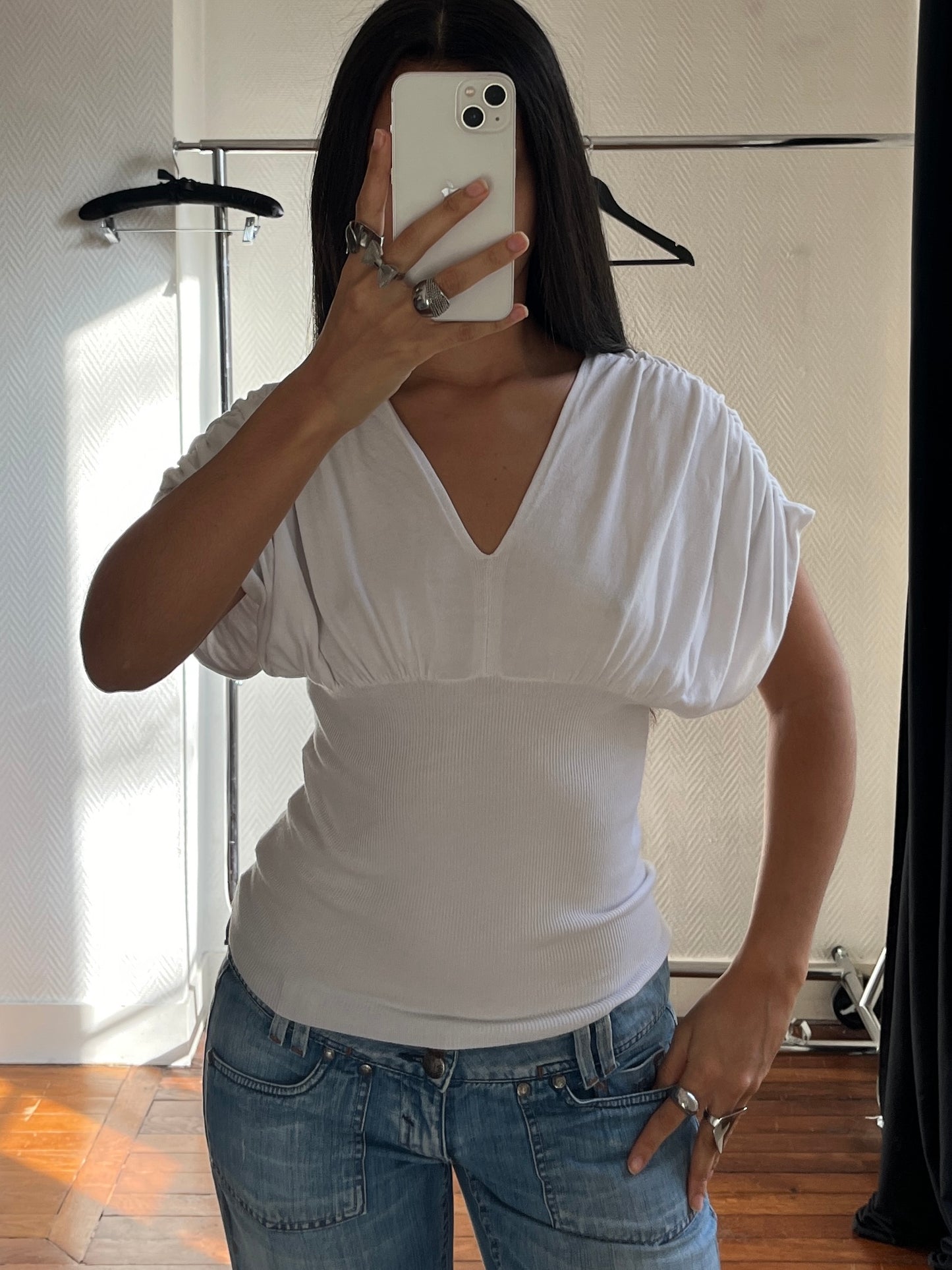 Vintage batwing white top