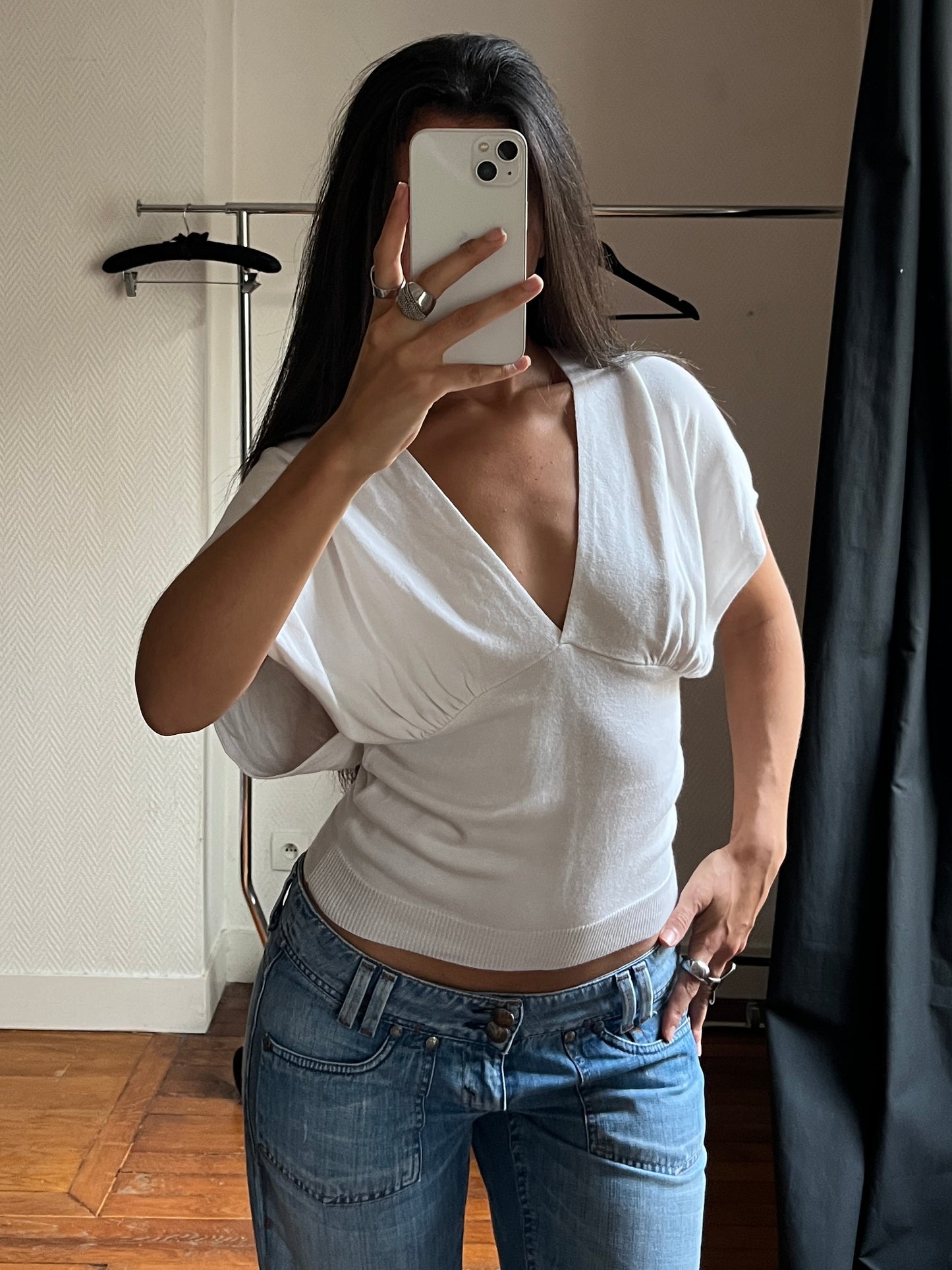 Vintage batwing white top