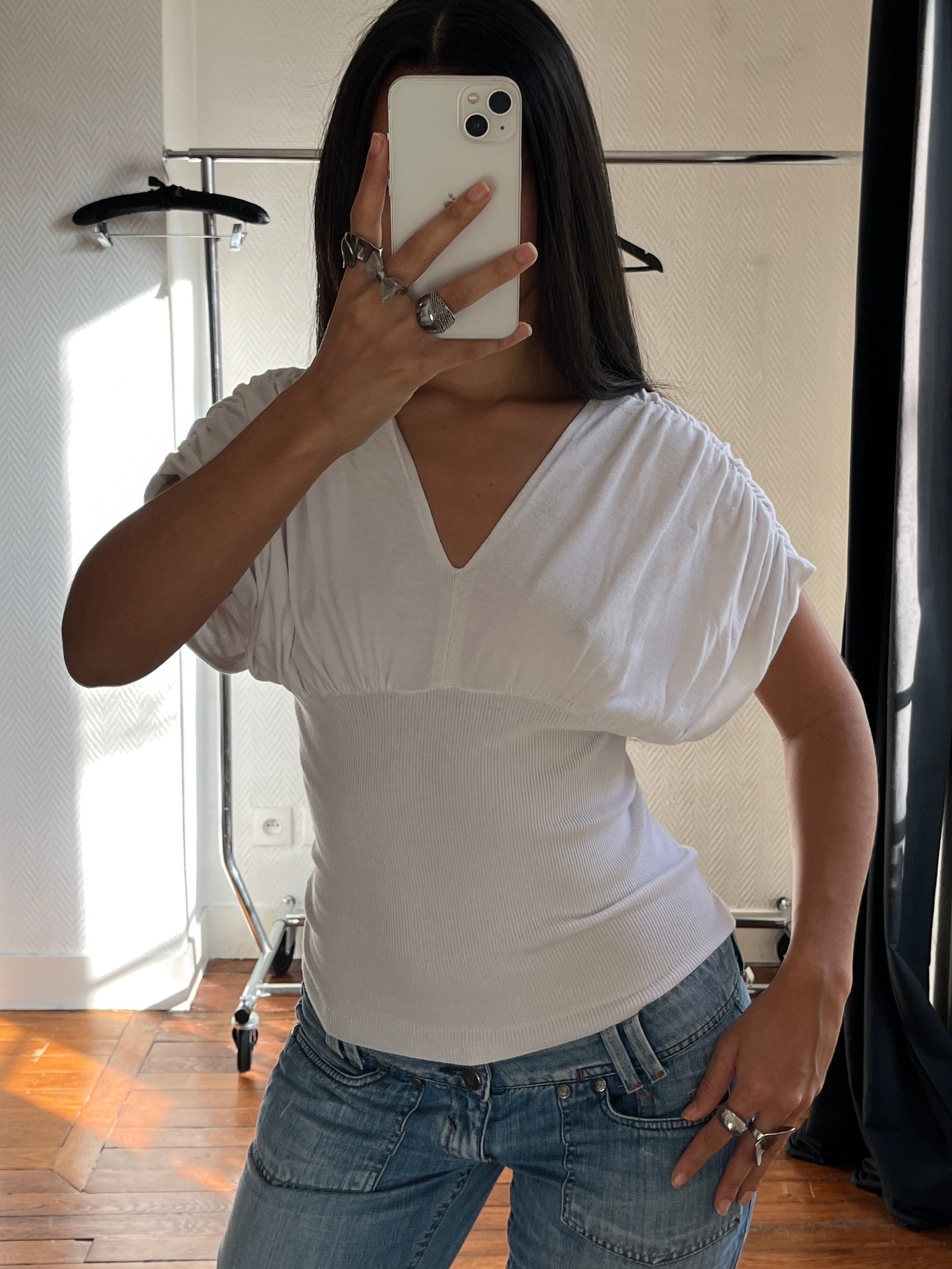 Vintage batwing white top