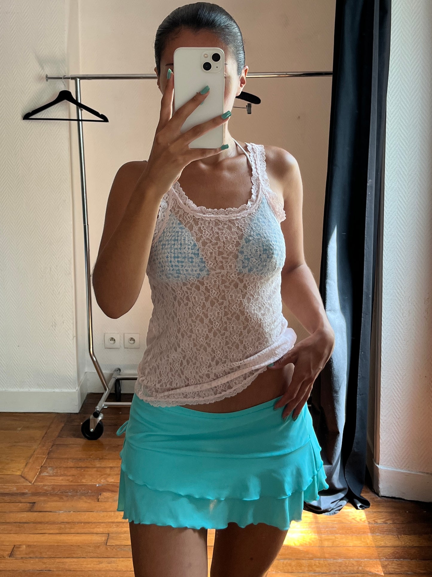 Vintage light pink lace top