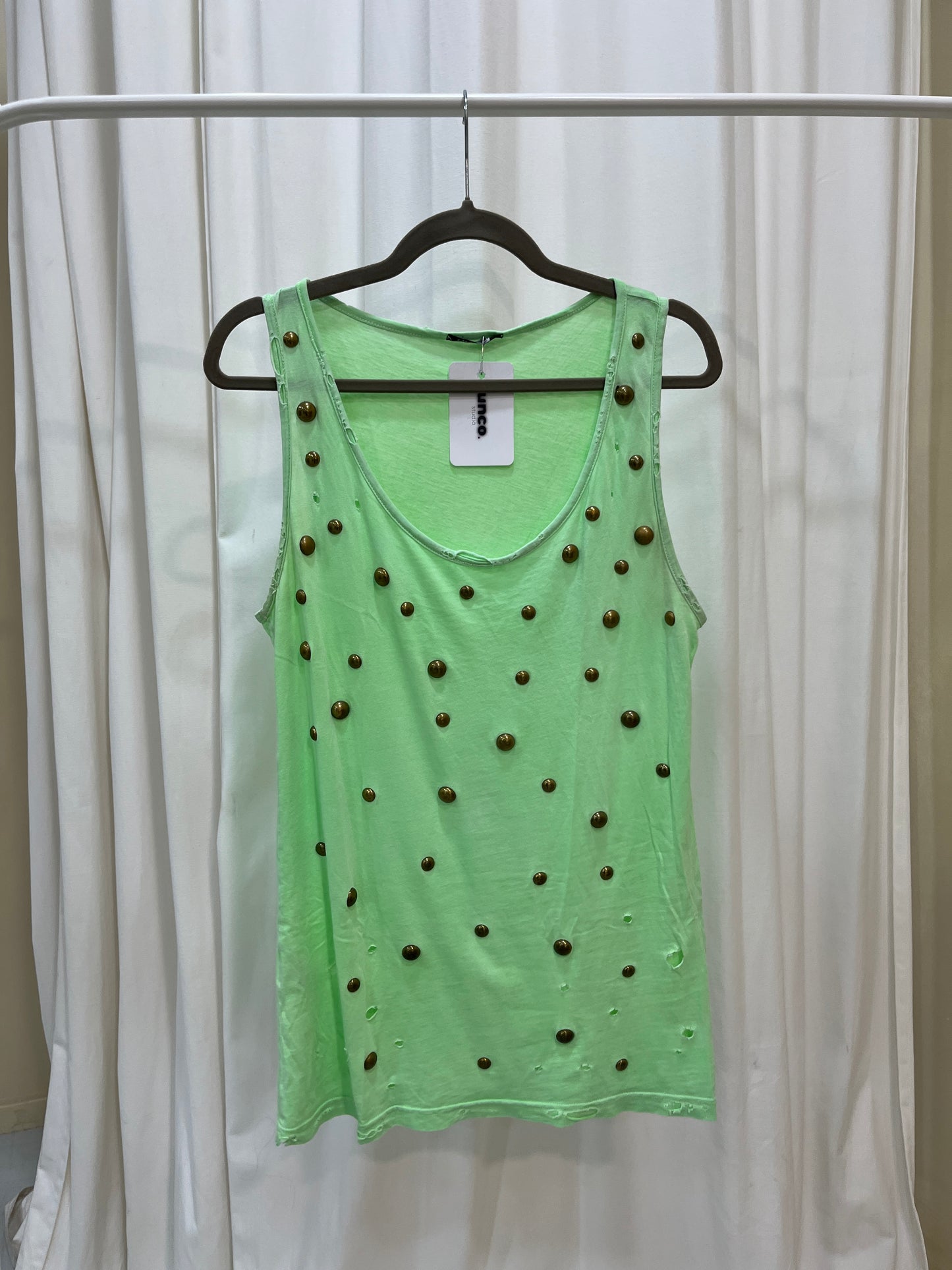 Vintage green studded mini beach dress