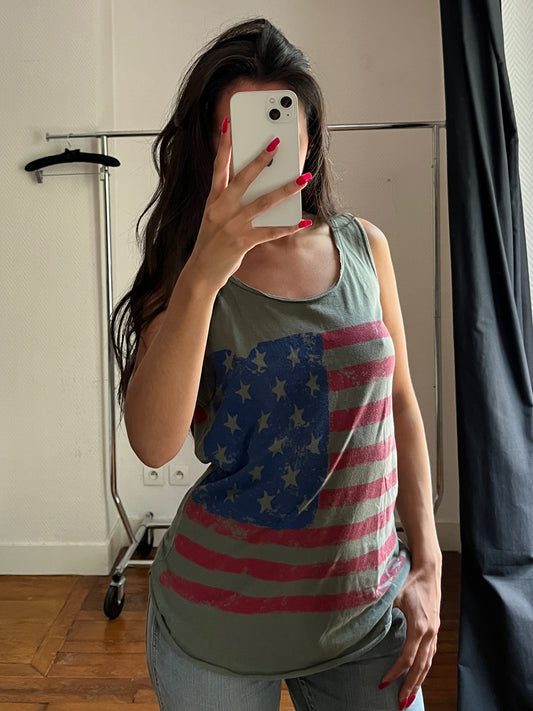 Vintage USA khaki tank top