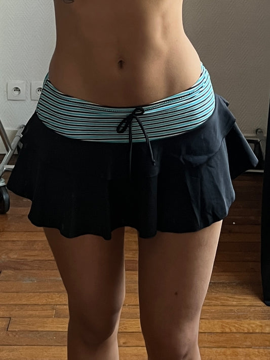 Vintage lycra striped mini skirt