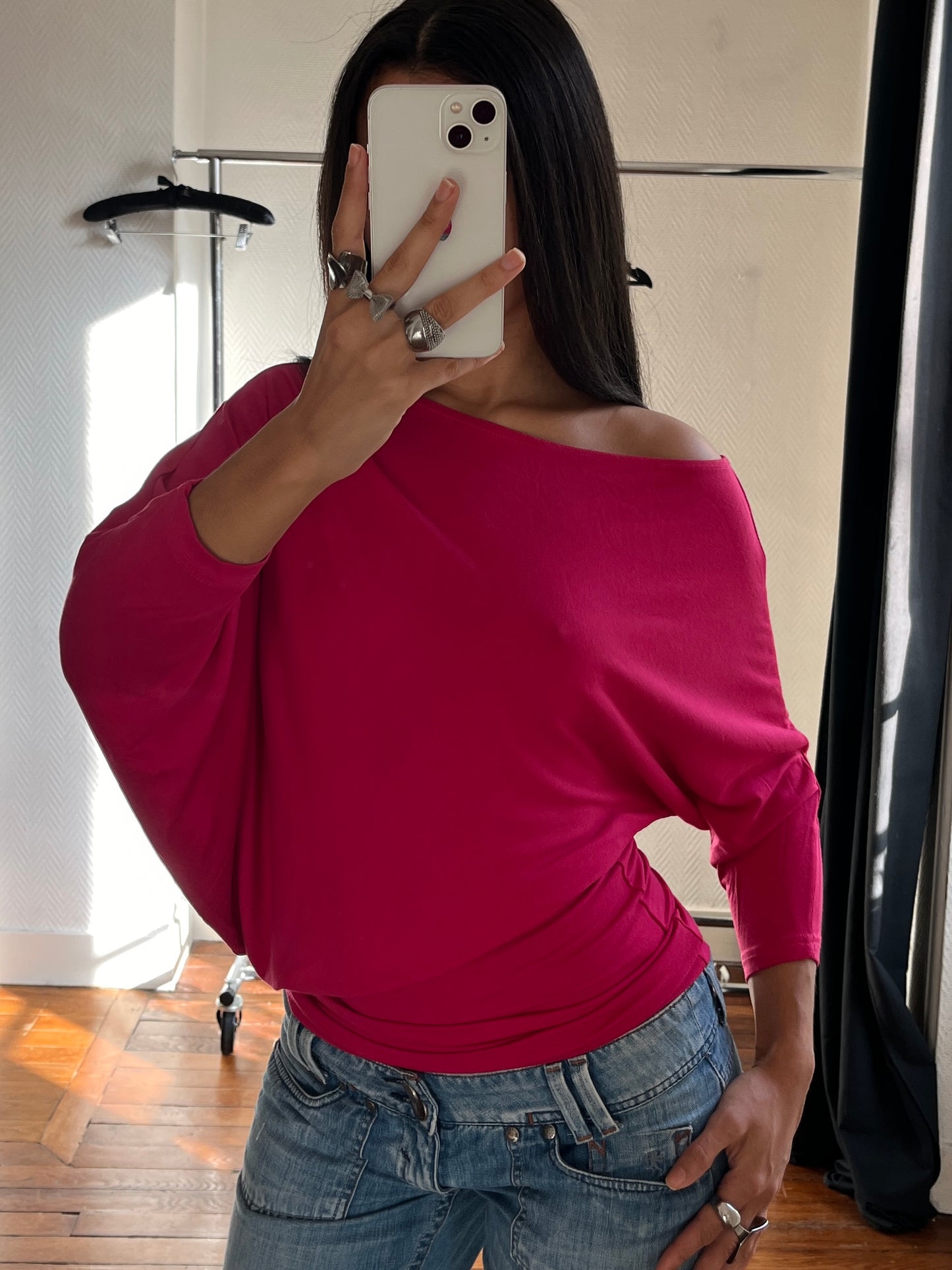 Vintage asymmetrical draped top