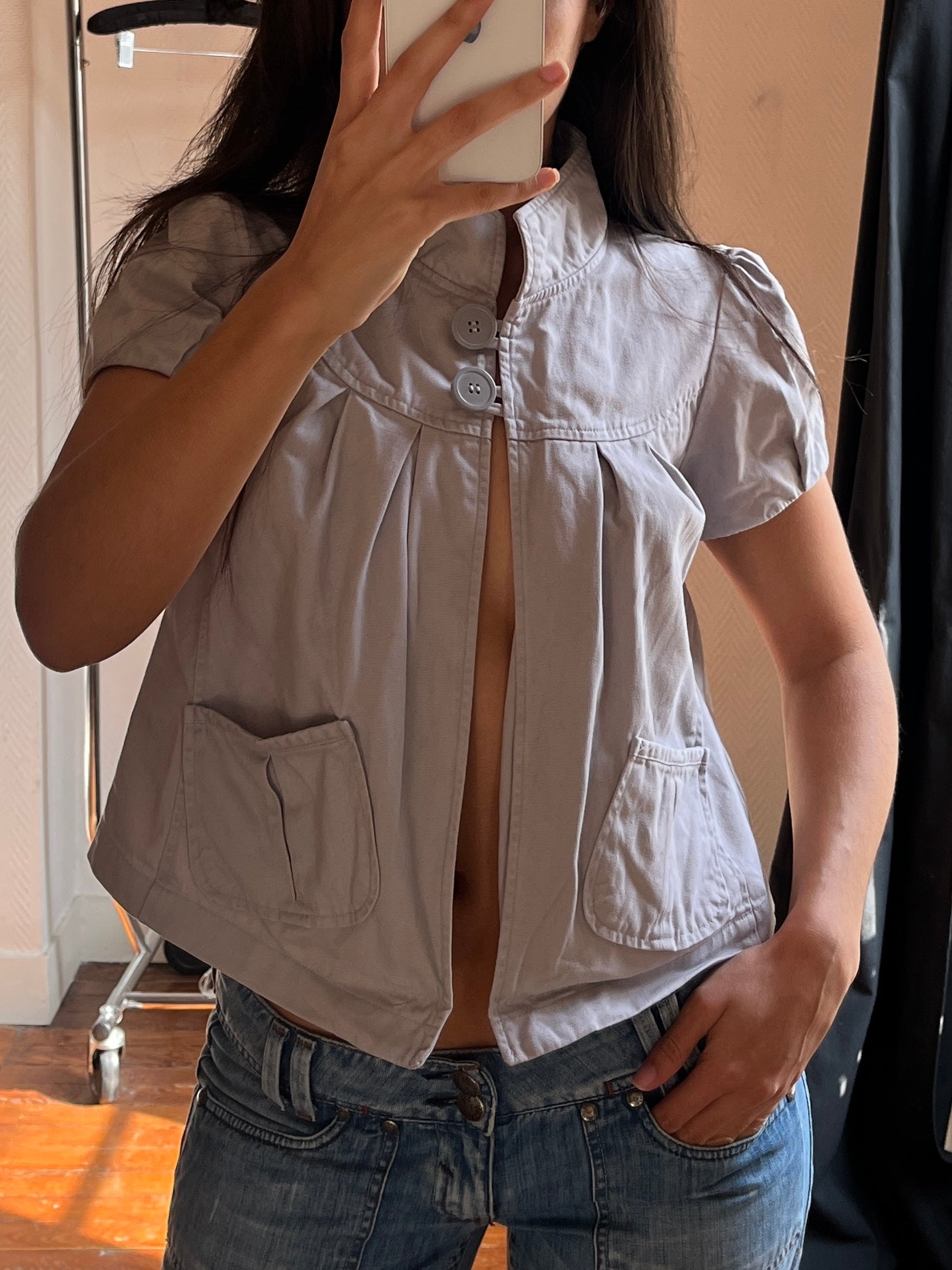 Vintage short sleeve buttoned jacket