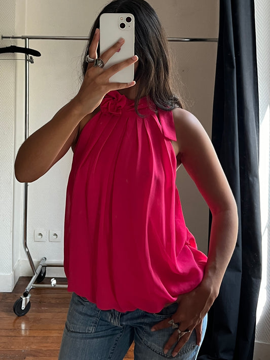 Vintage pink draped top