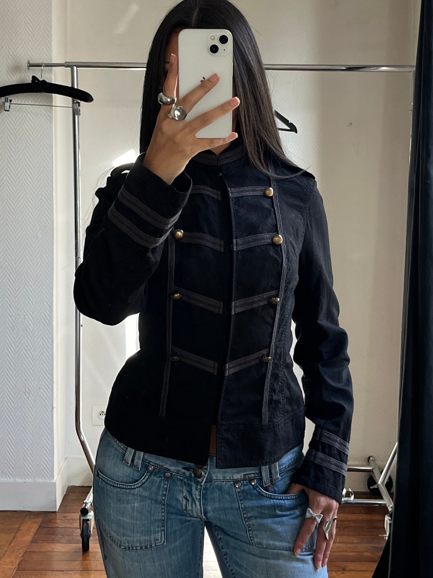 Vintage bkack officer jacket