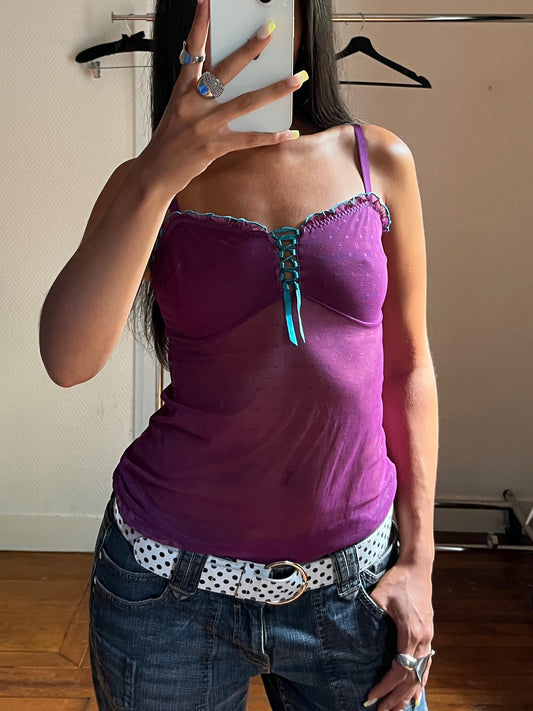 Vintage lingerie lace top
