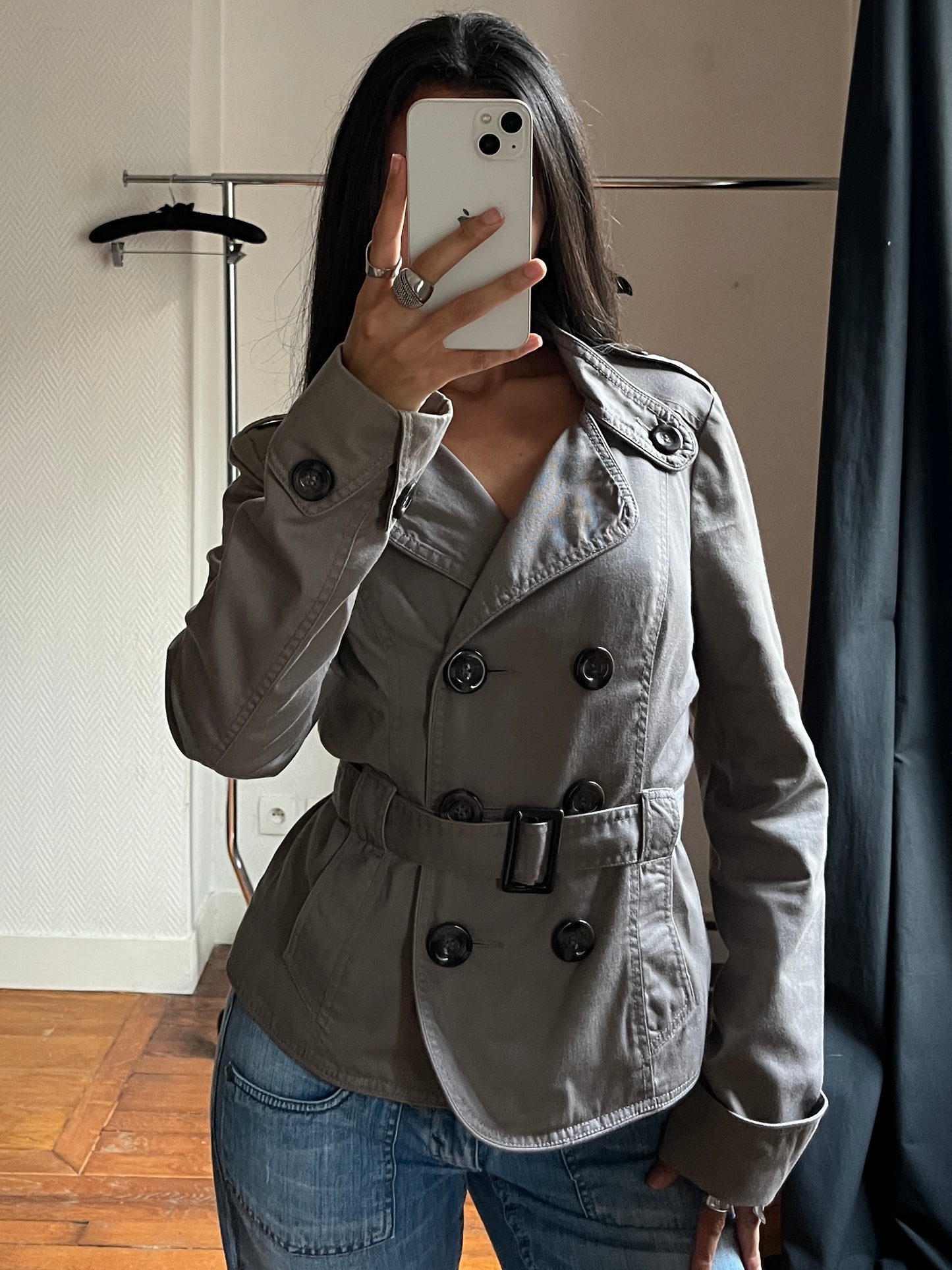 Vintage grey trench coat