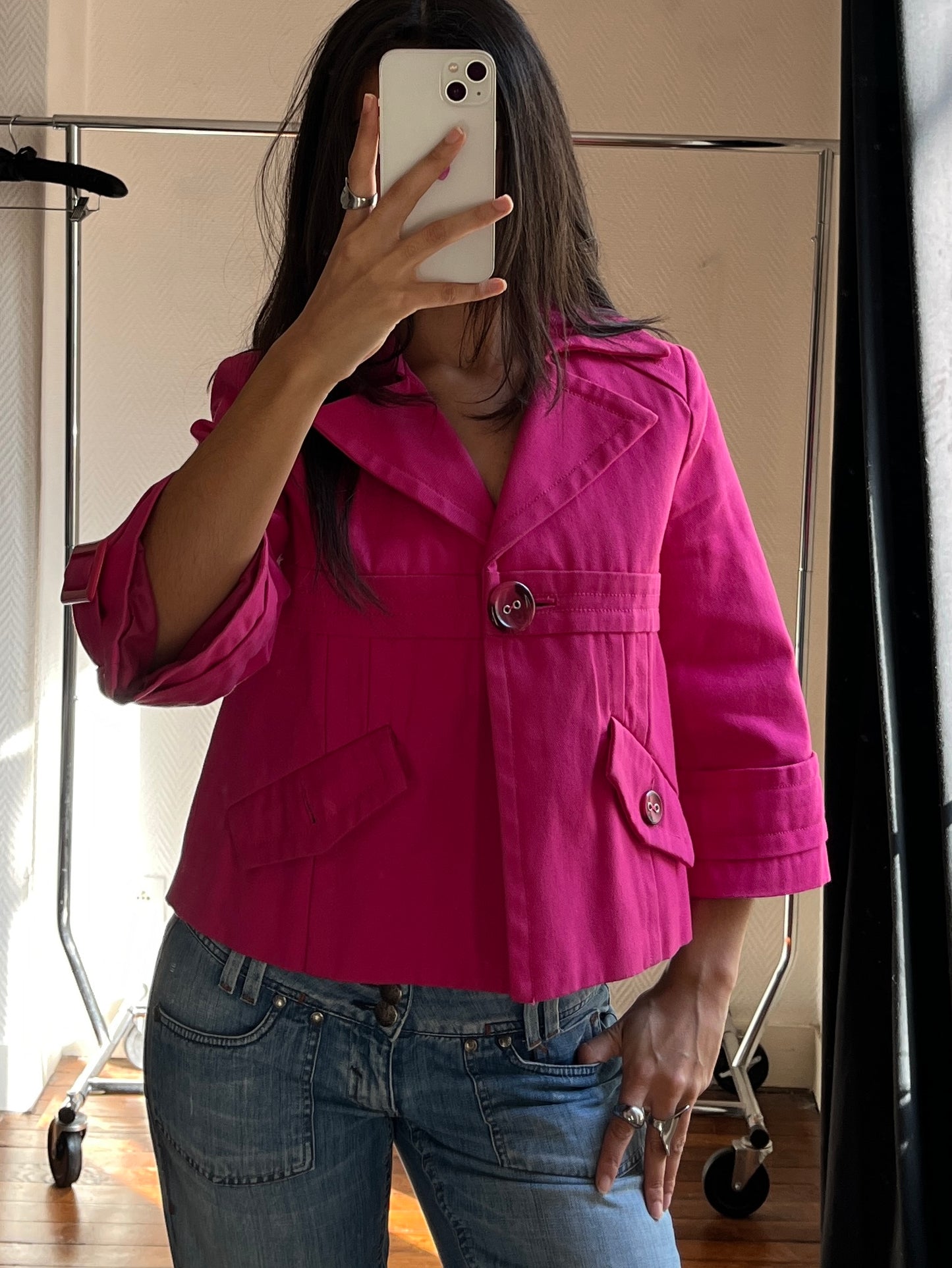 Vintage pink trench coat