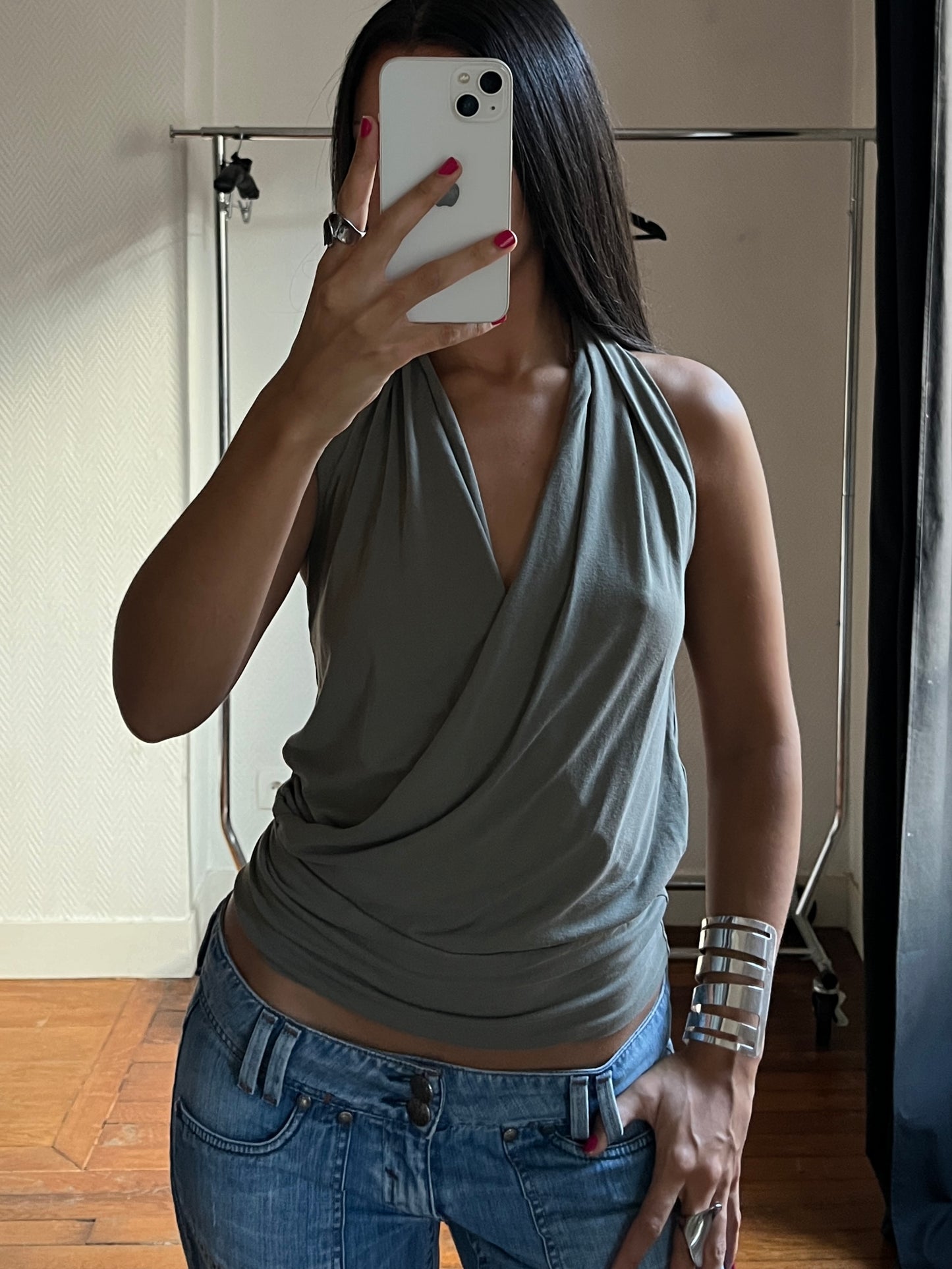 Vintage khaki halter top