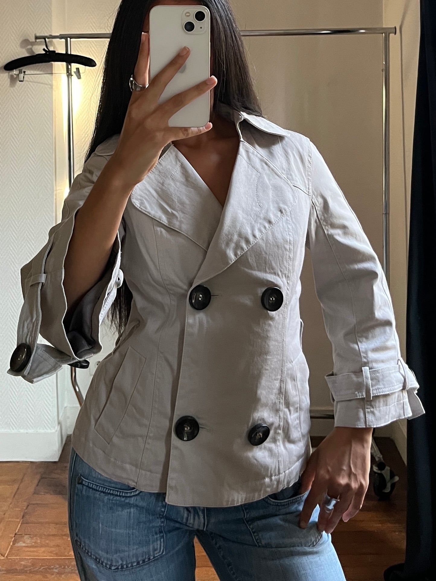 Vintage light beige trench coat