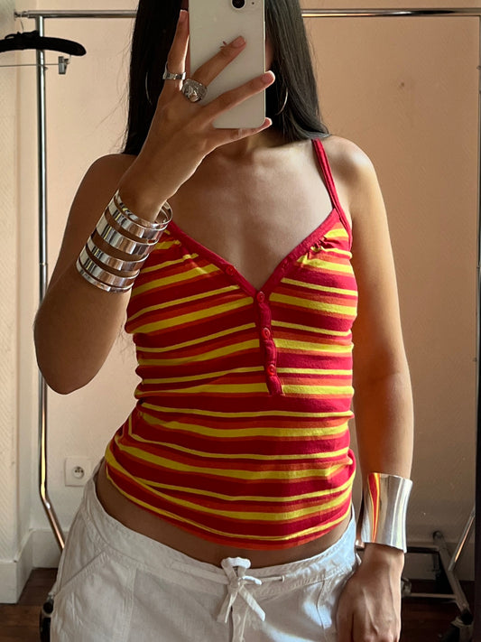 Vintage colorful striped cami top