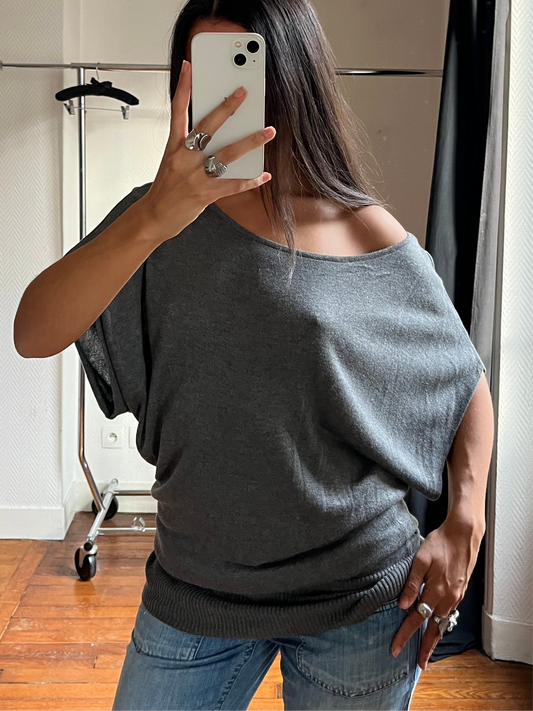 Vintage draped batwing pull over/tunique