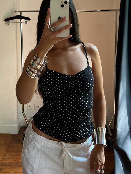 Vintage polka dot cami top