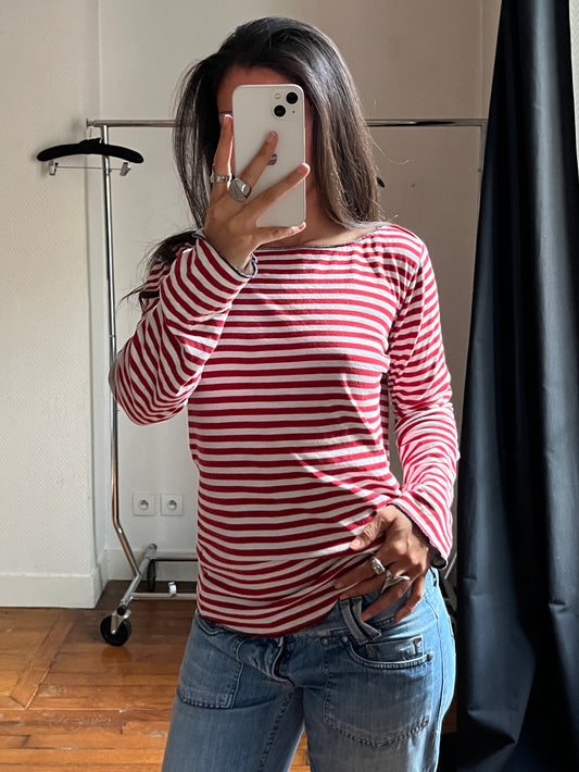 Vintage striped long sleeved top