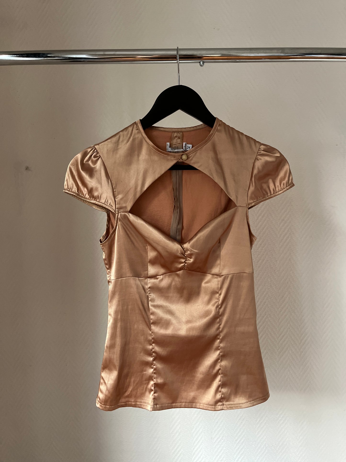 Vintage champagne satin top