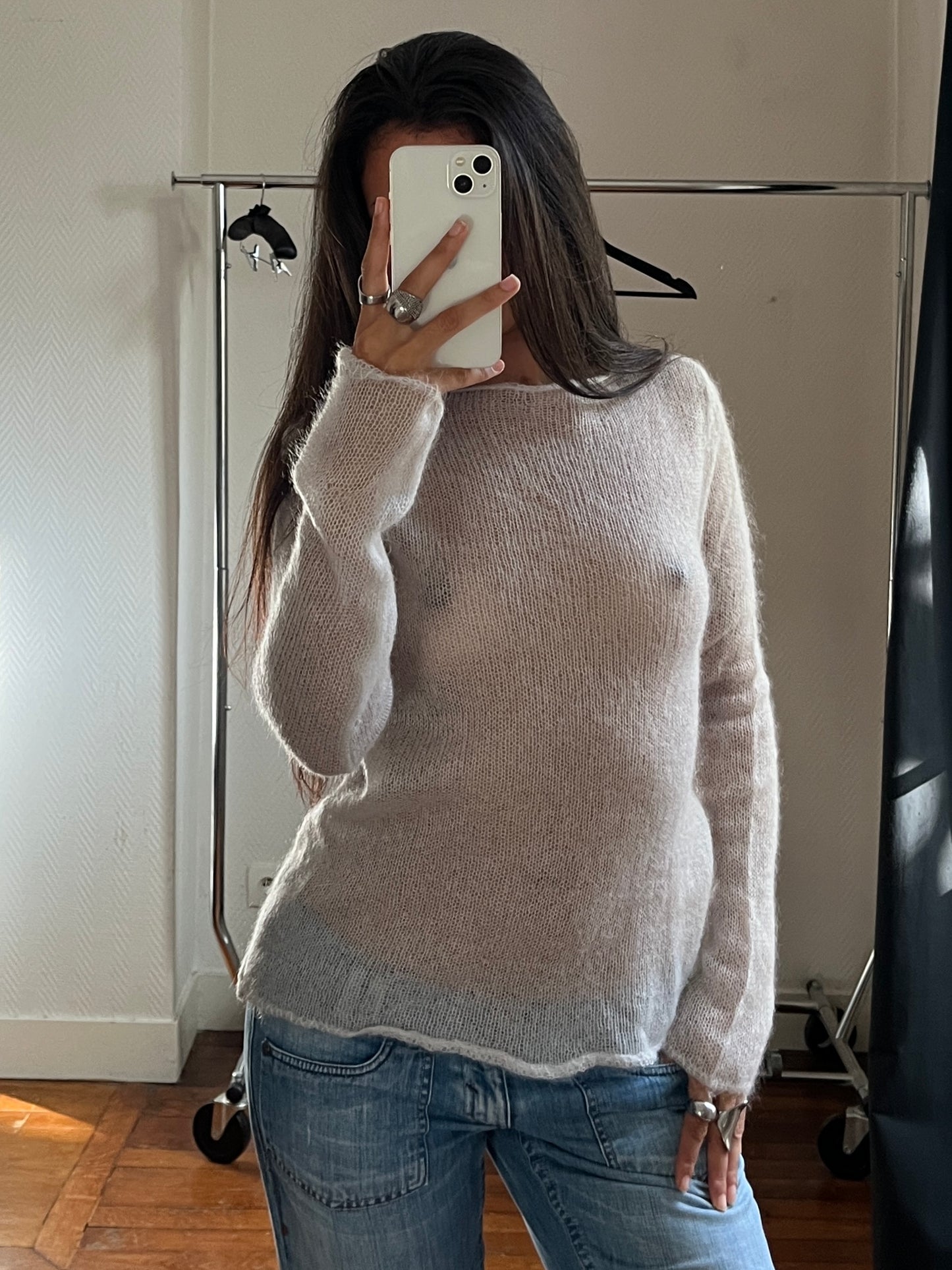 Vintage see-through knitted top