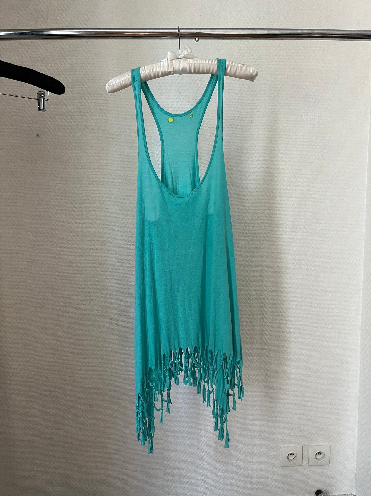 Vintage fringed blue summer dress