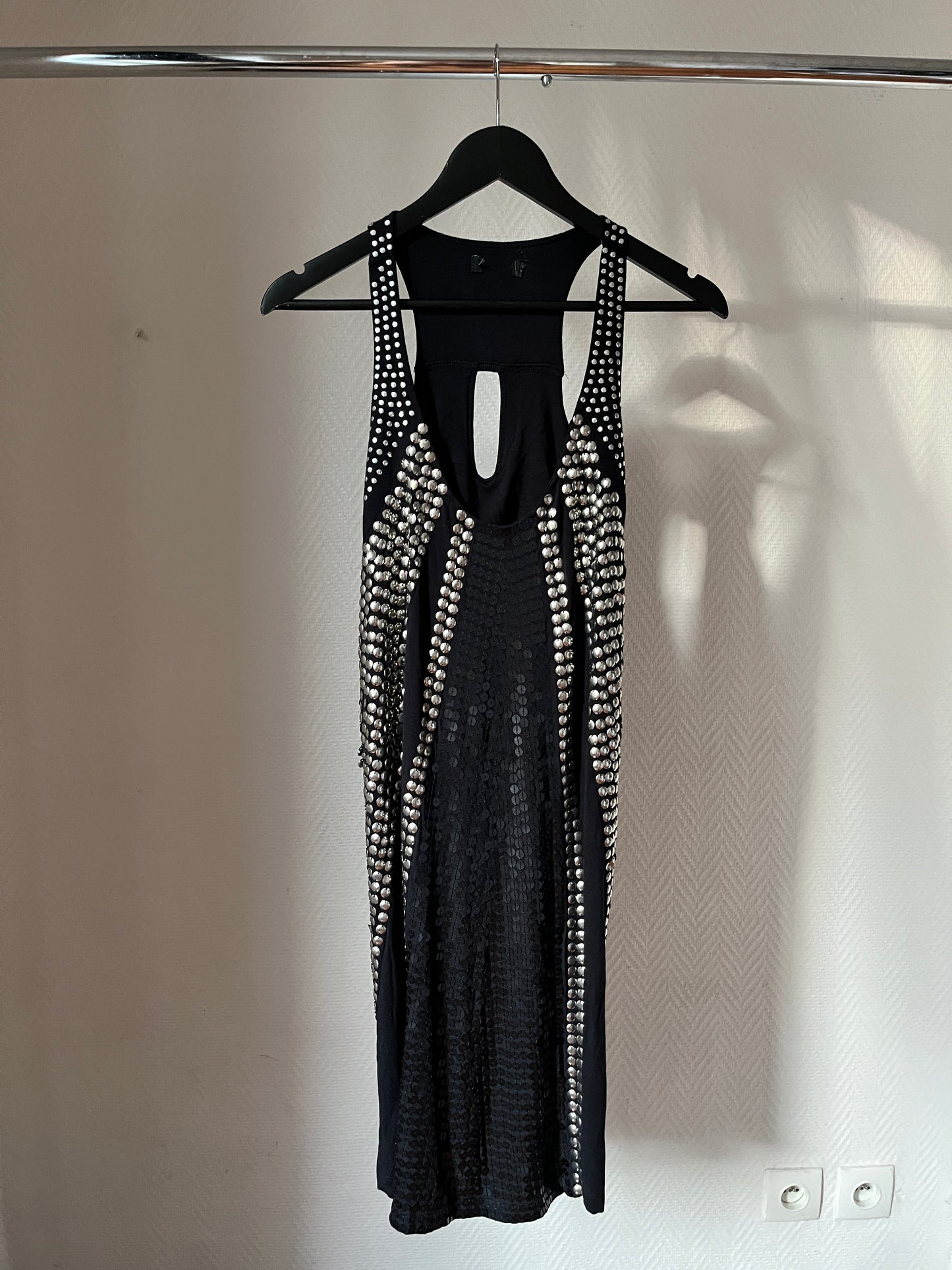 Vintage studded sequins party dress
