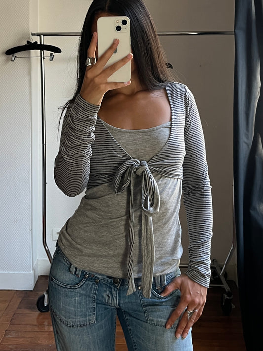 Vintage 2 in 1 long sleeved top