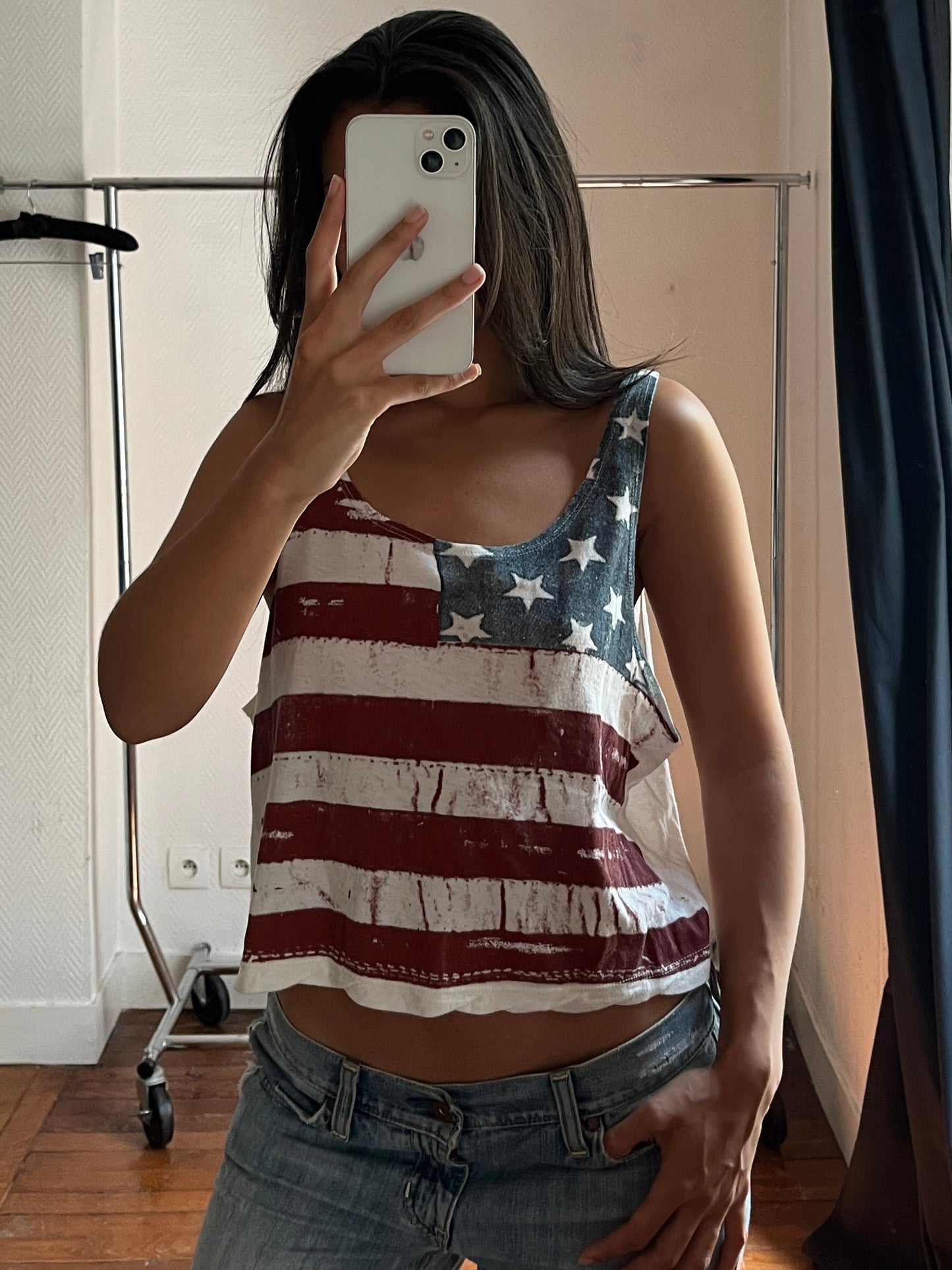 Vintage Brandy Melville flag top