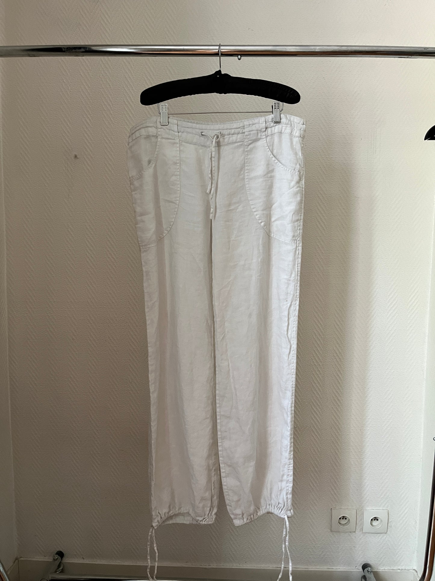 Vintage white linen summer pants