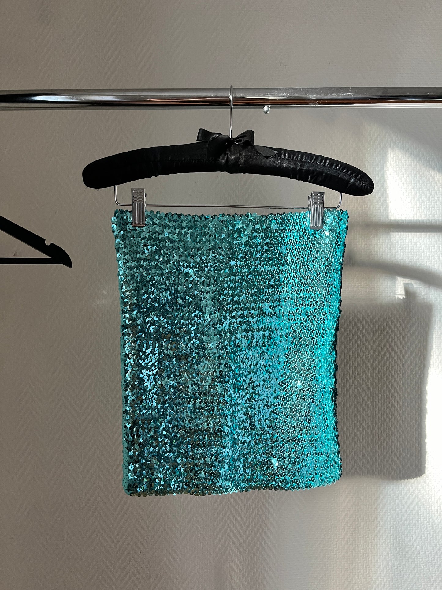 Vintage blue sequins tube top