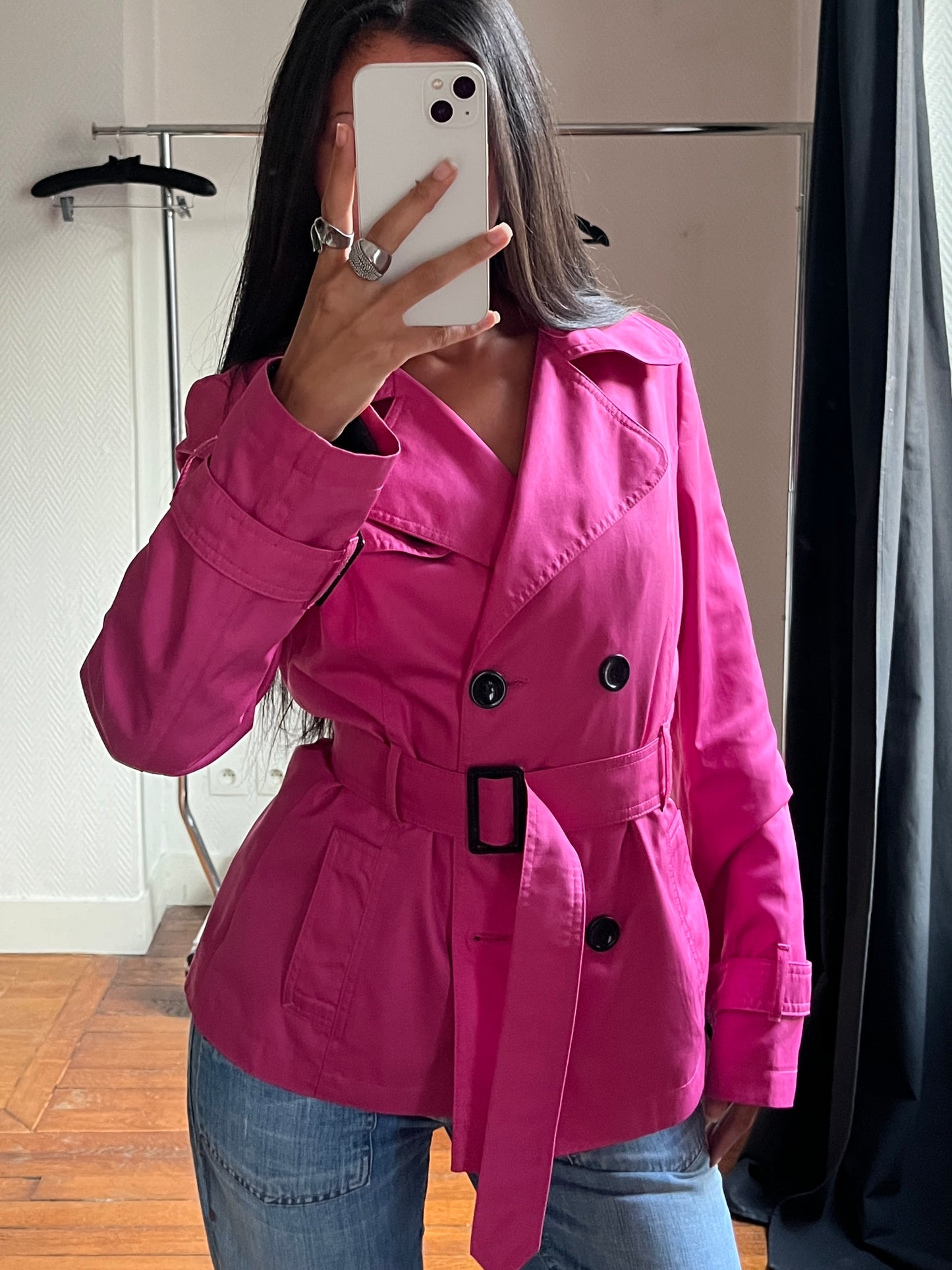 Vintage pink trench coat