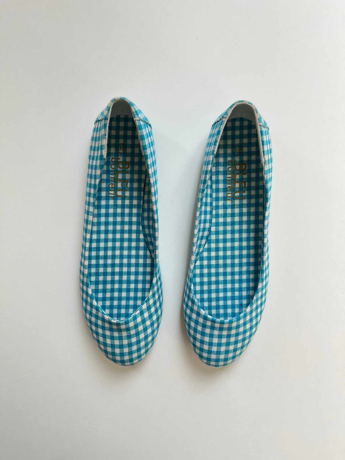 Vintage blue Vichy ballerinas