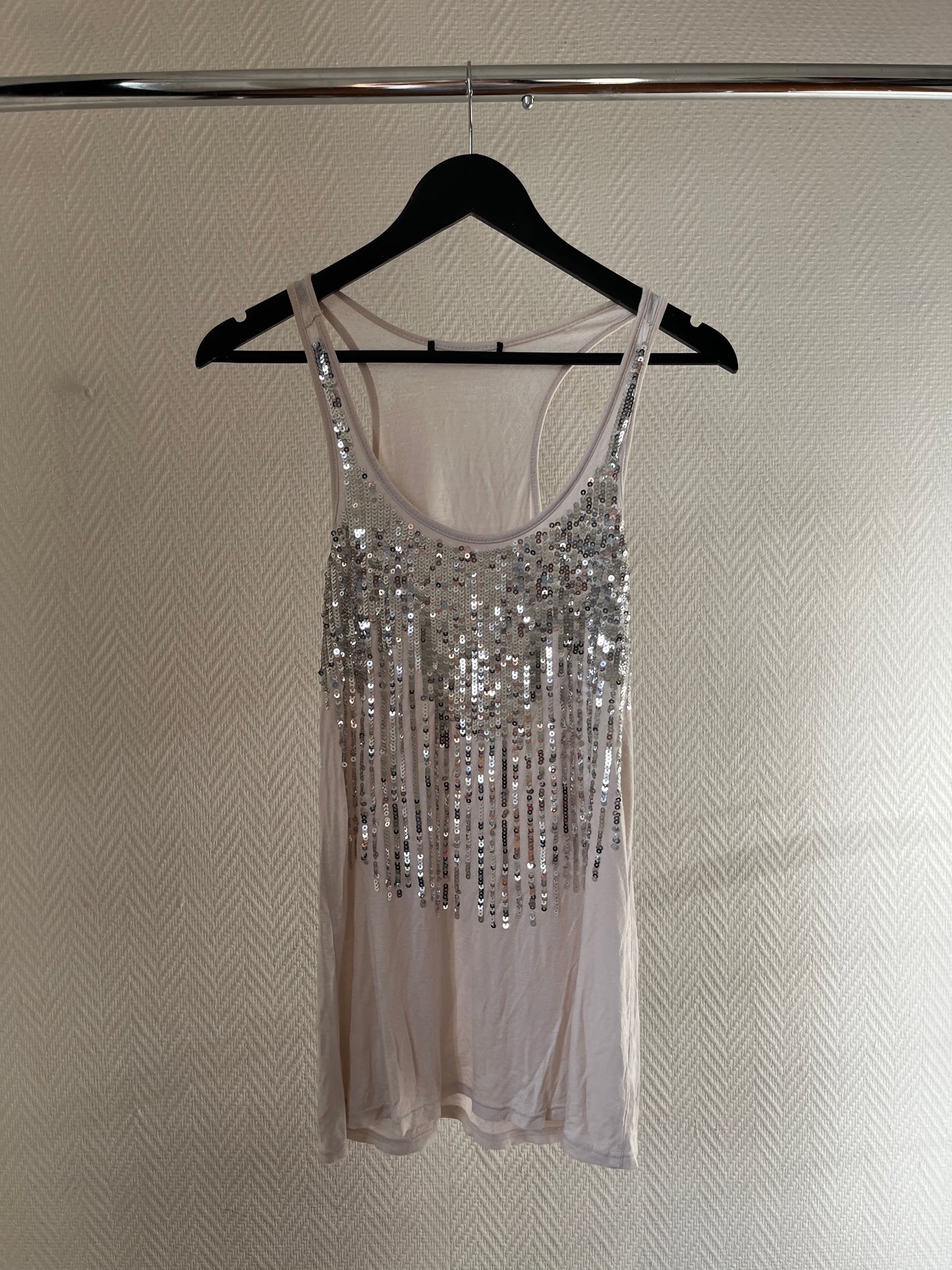 Vintage sequins party tank top