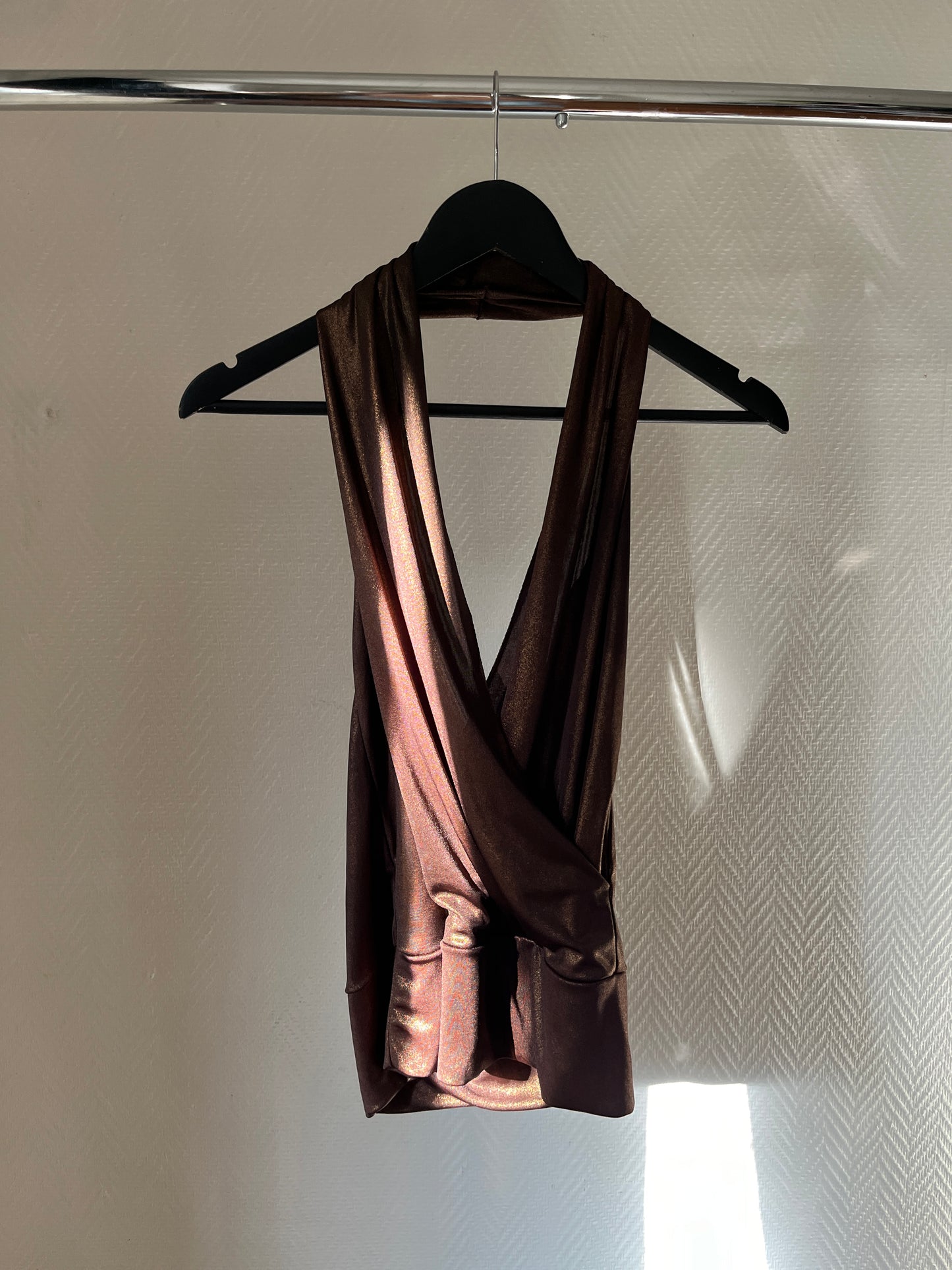 Vintage brown party halter top