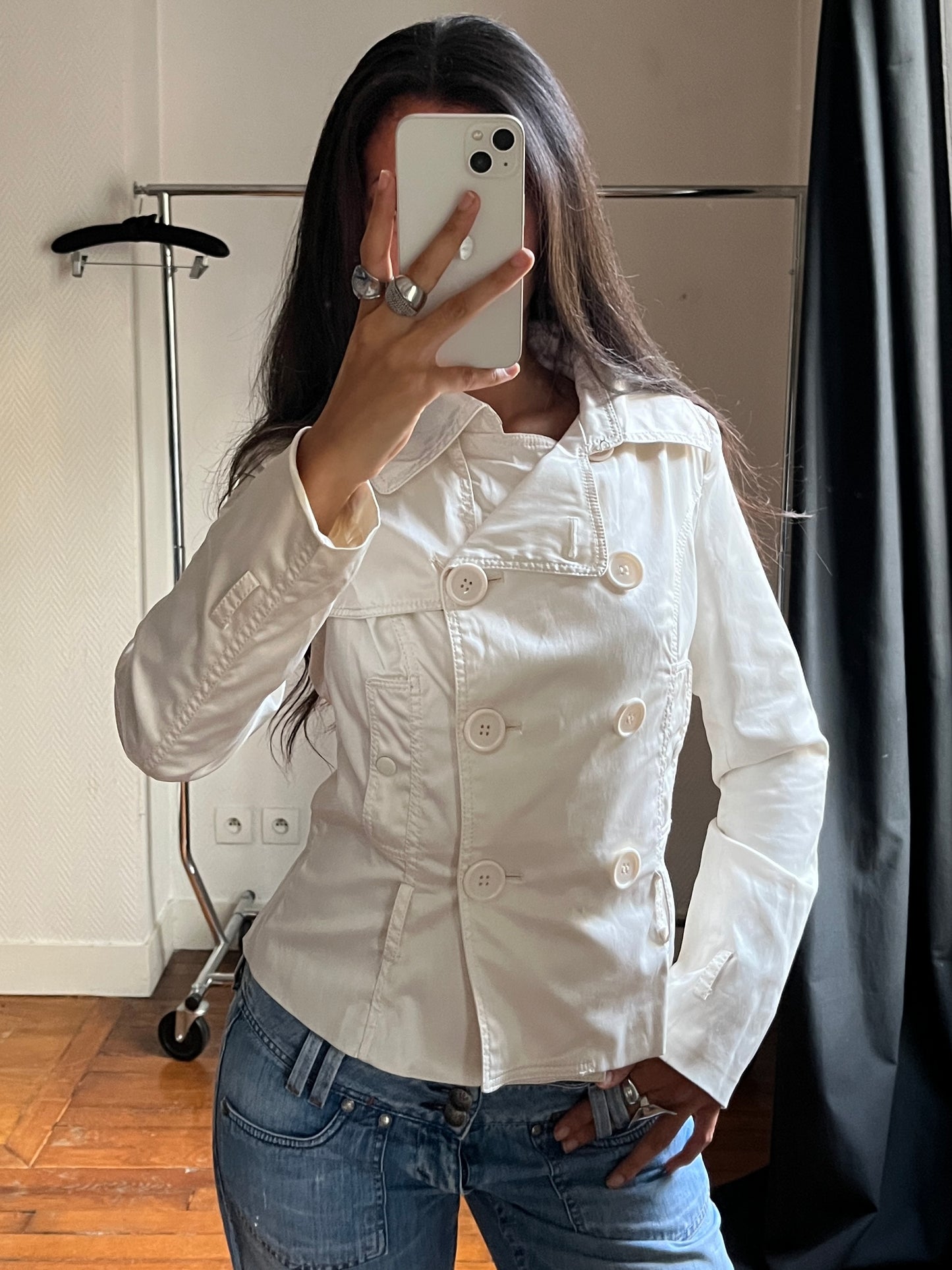 Vintage ivory trench coat