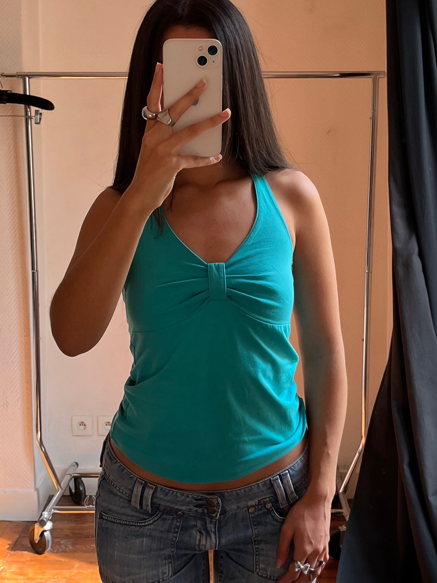 Vintage blue halter top