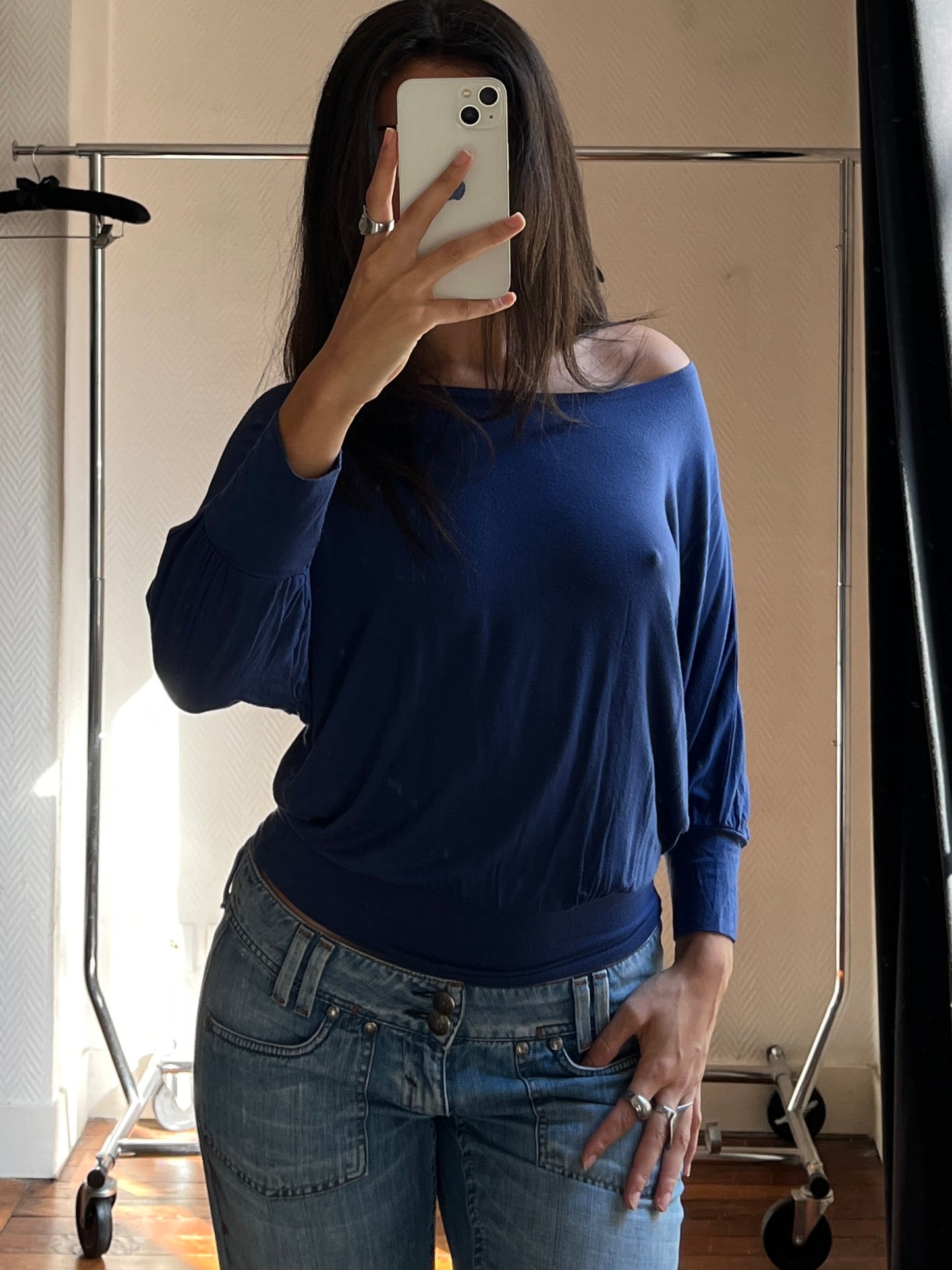 Vintage marine draped top