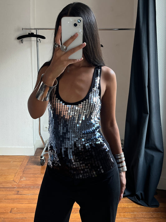 Vintage sequins party top