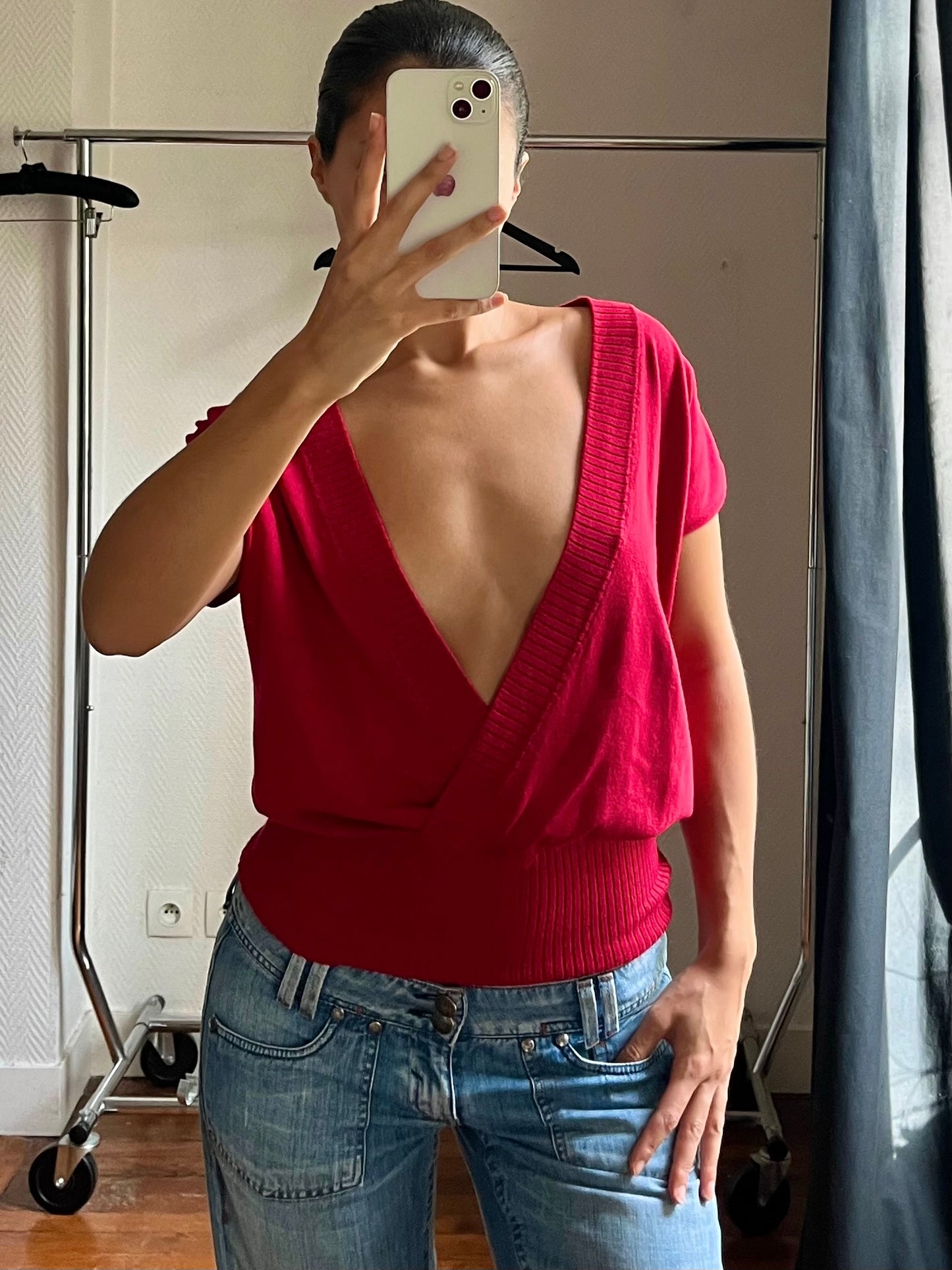 Vintage red V-Neck top