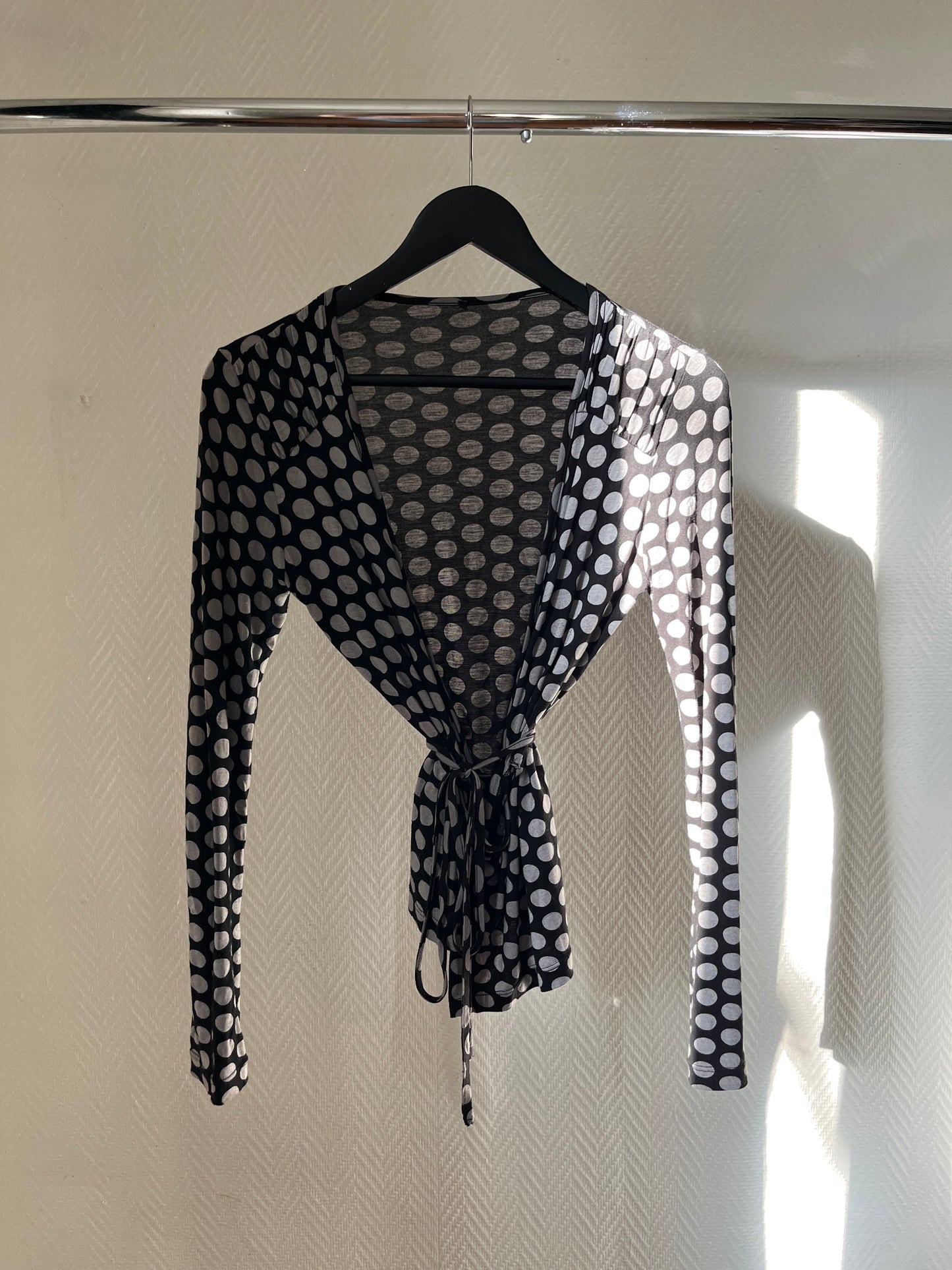Vintage polka dot wrap up top